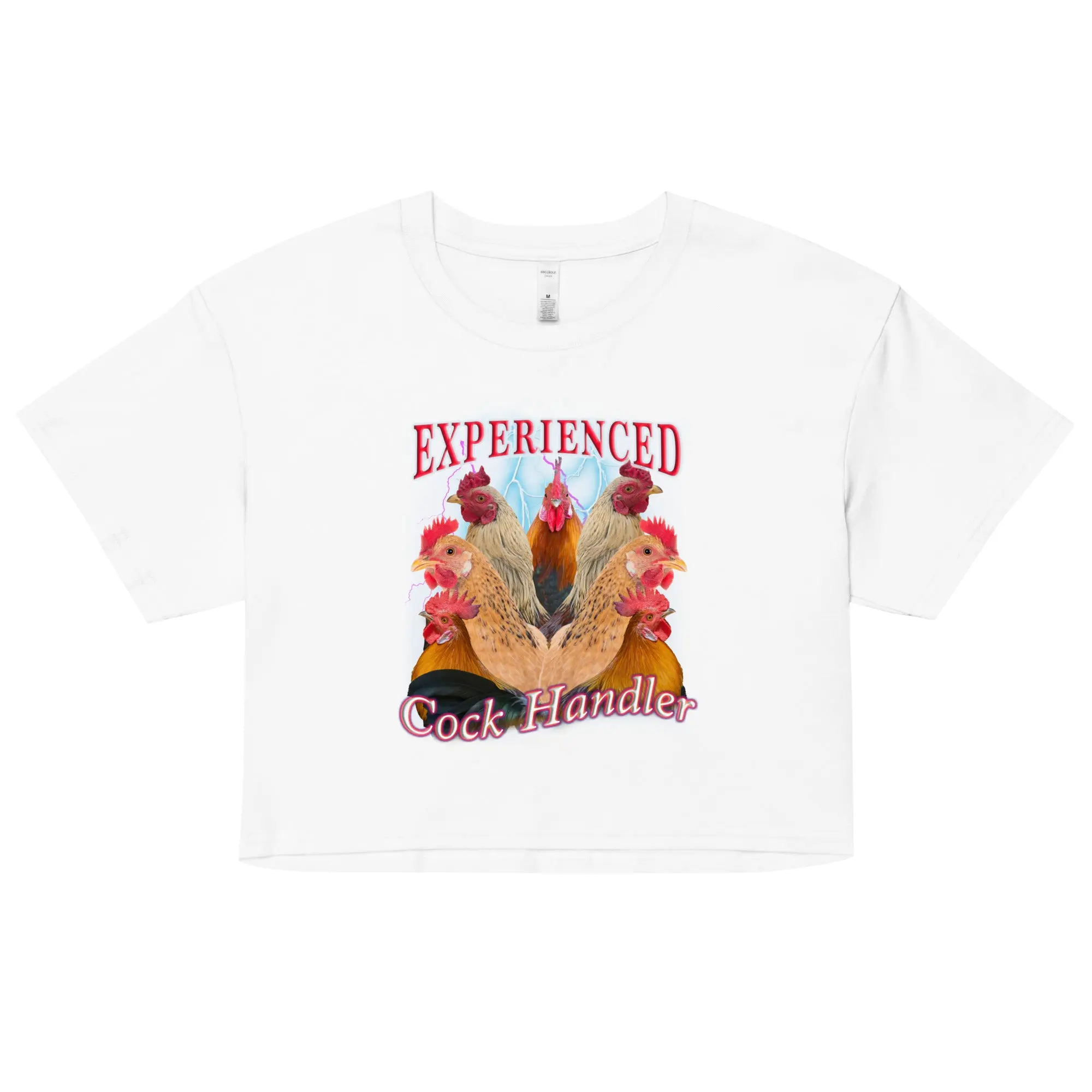 Experienced Cock Handler (OG design!) Women’s crop top - Image 5