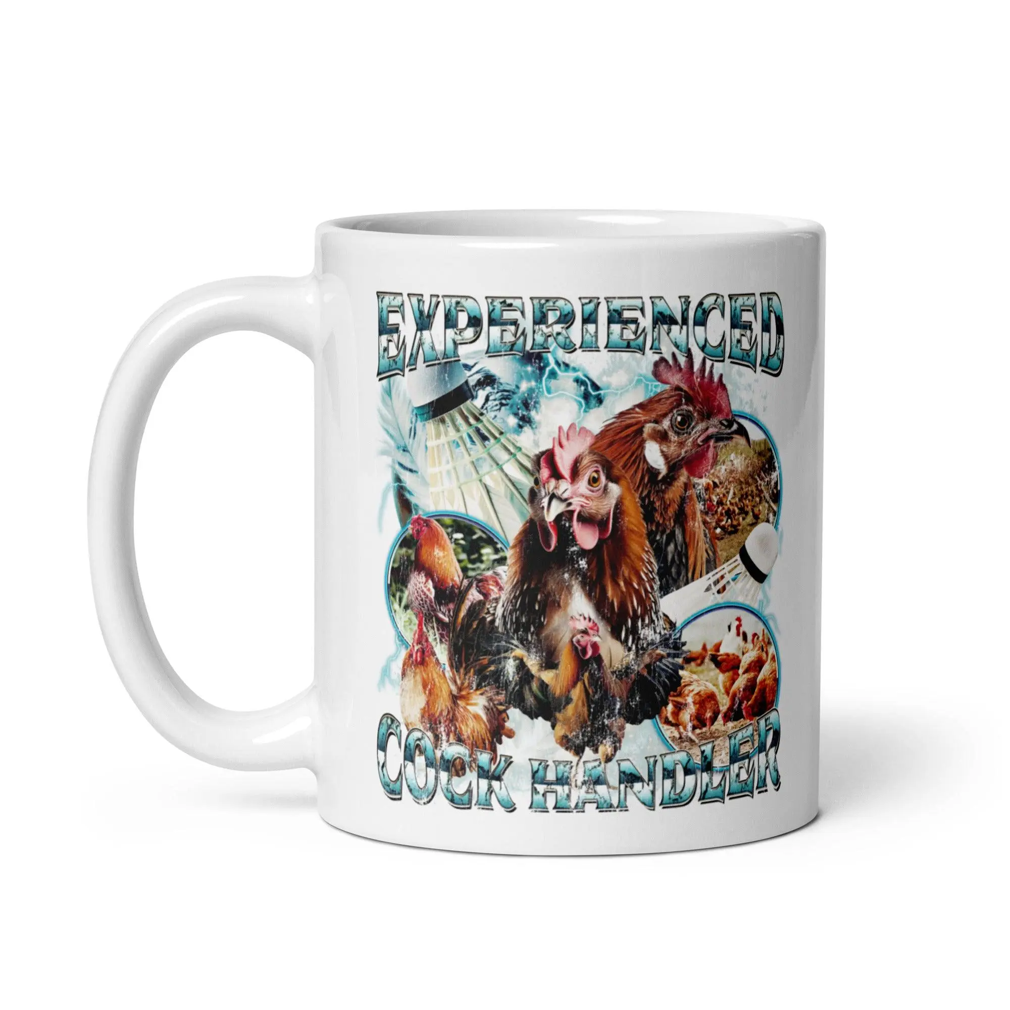 Experienced Cock Handler  White glossy mug - Image 3