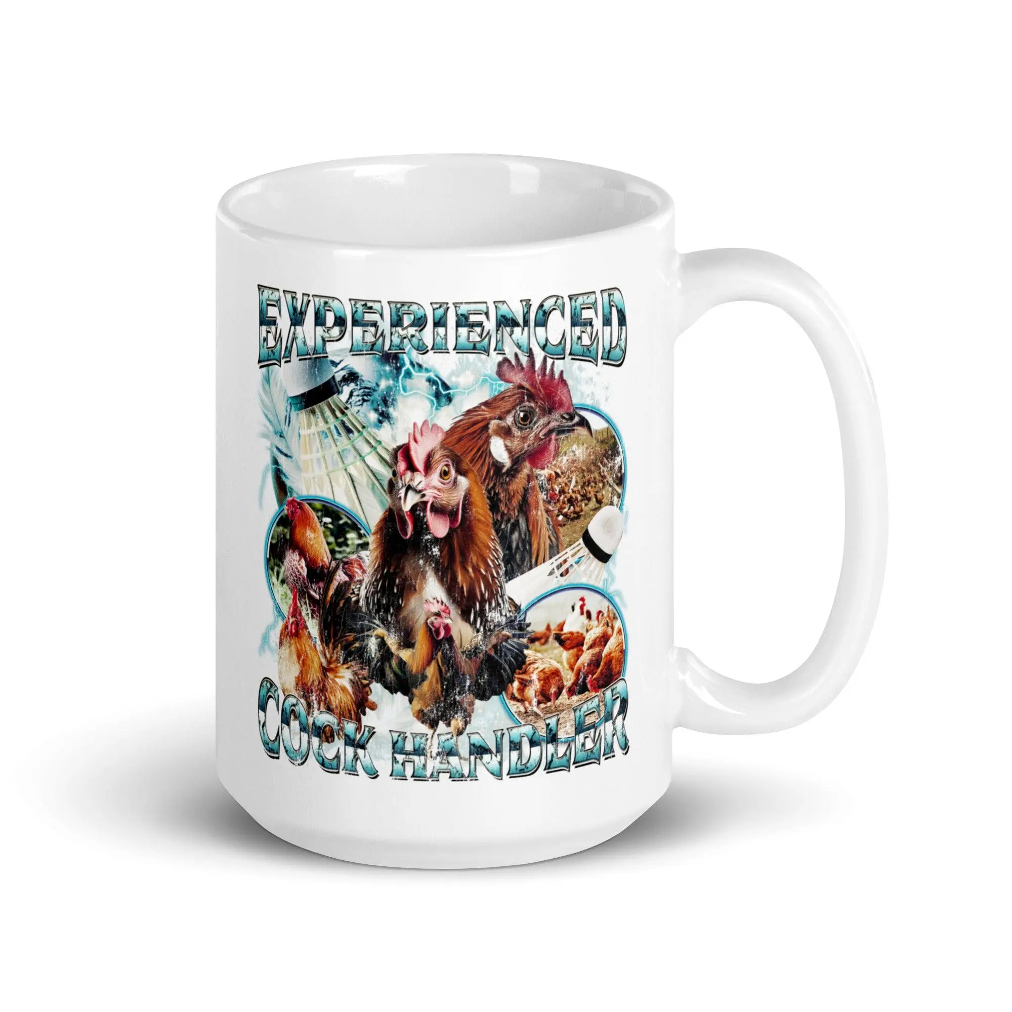 Experienced Cock Handler  White glossy mug - Image 6