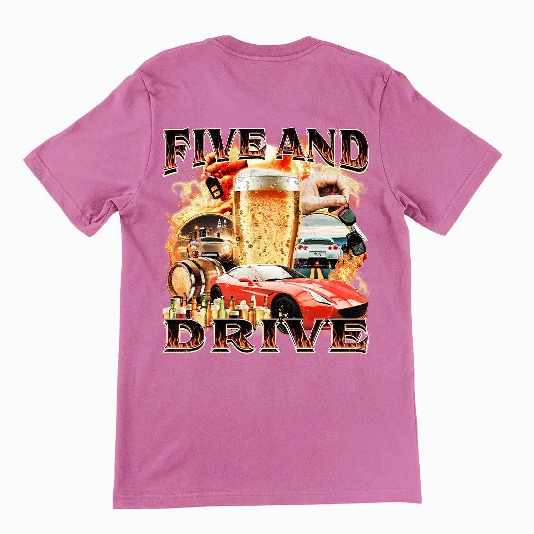 Five and Drive t-shirt (backprint) - Image 2