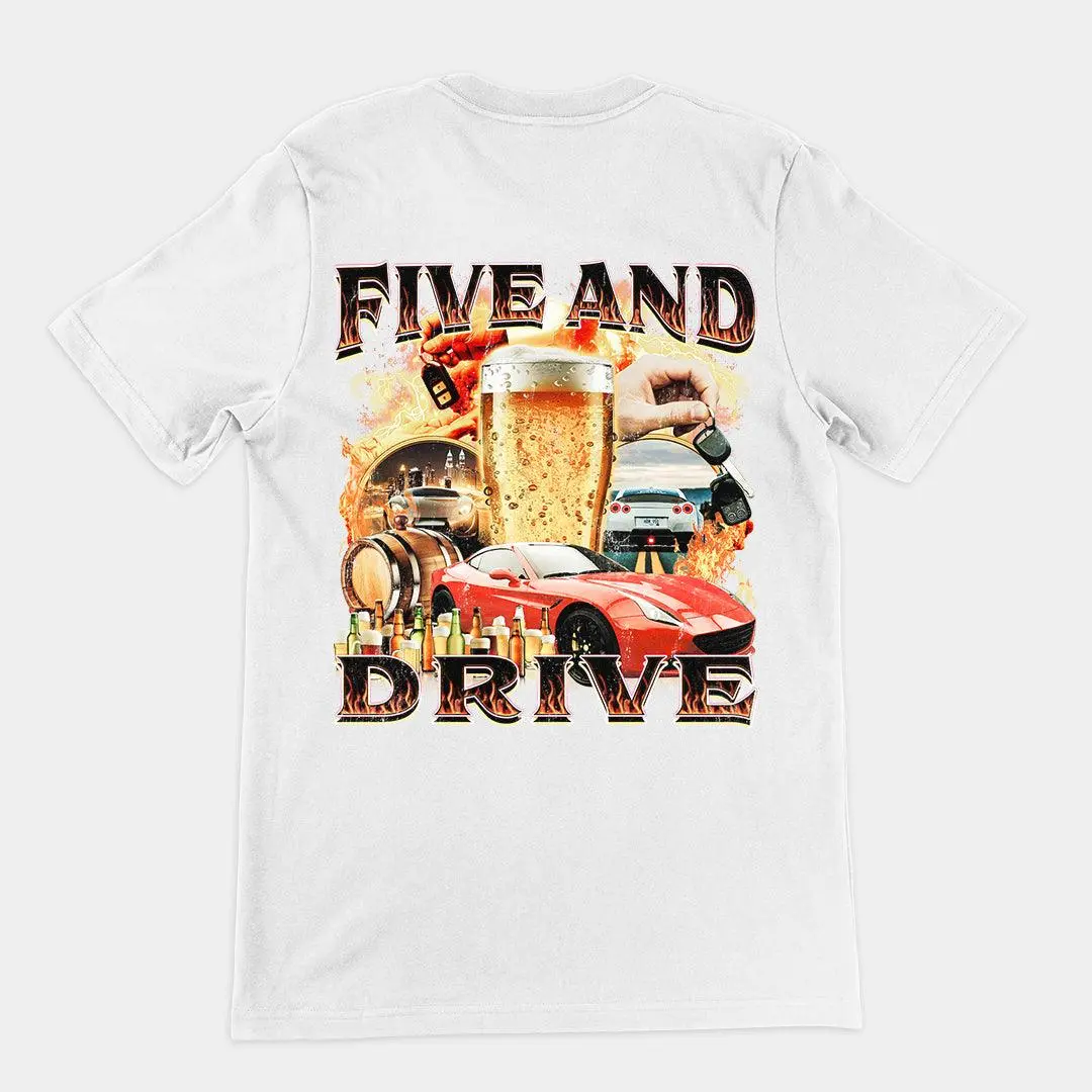 Five and Drive t-shirt (backprint) - Image 6