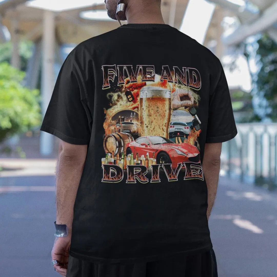 Five and Drive t-shirt (backprint) - Image 7