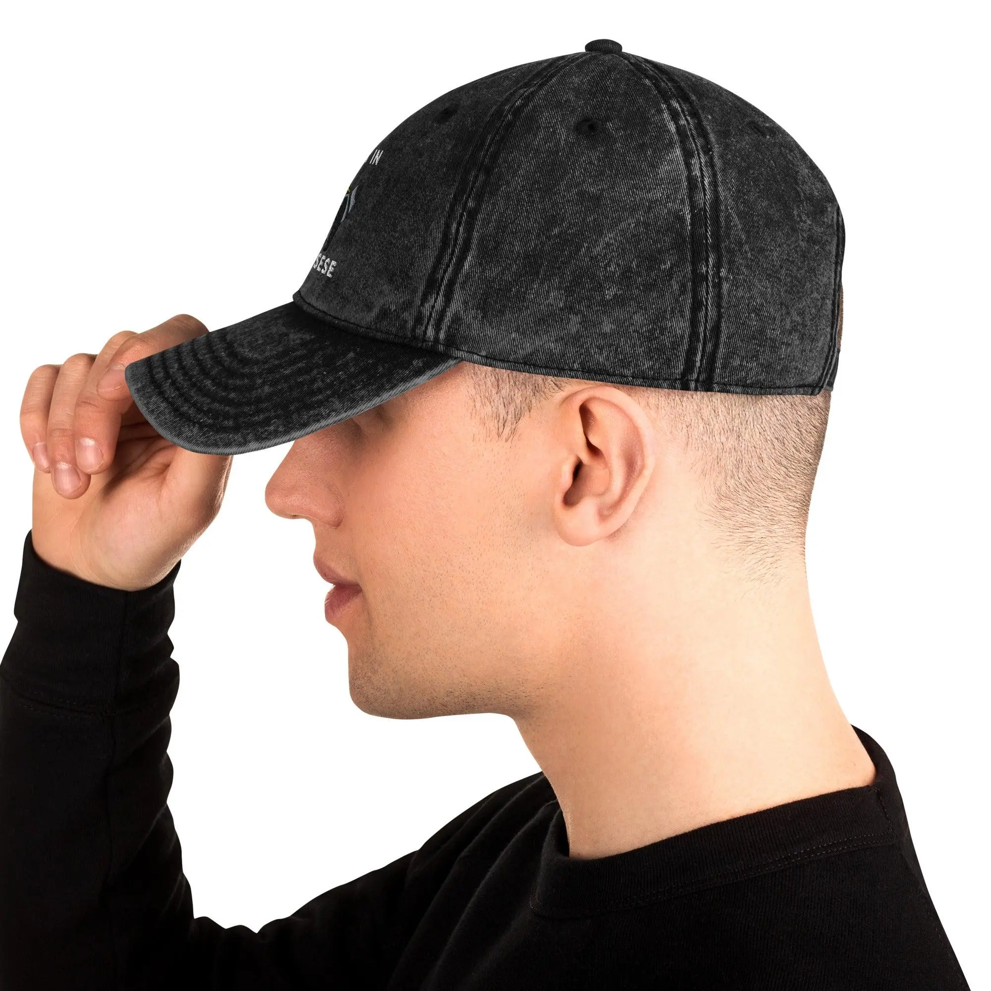 Fluent in Yapensese Vintage Cotton Twill Cap - Image 2