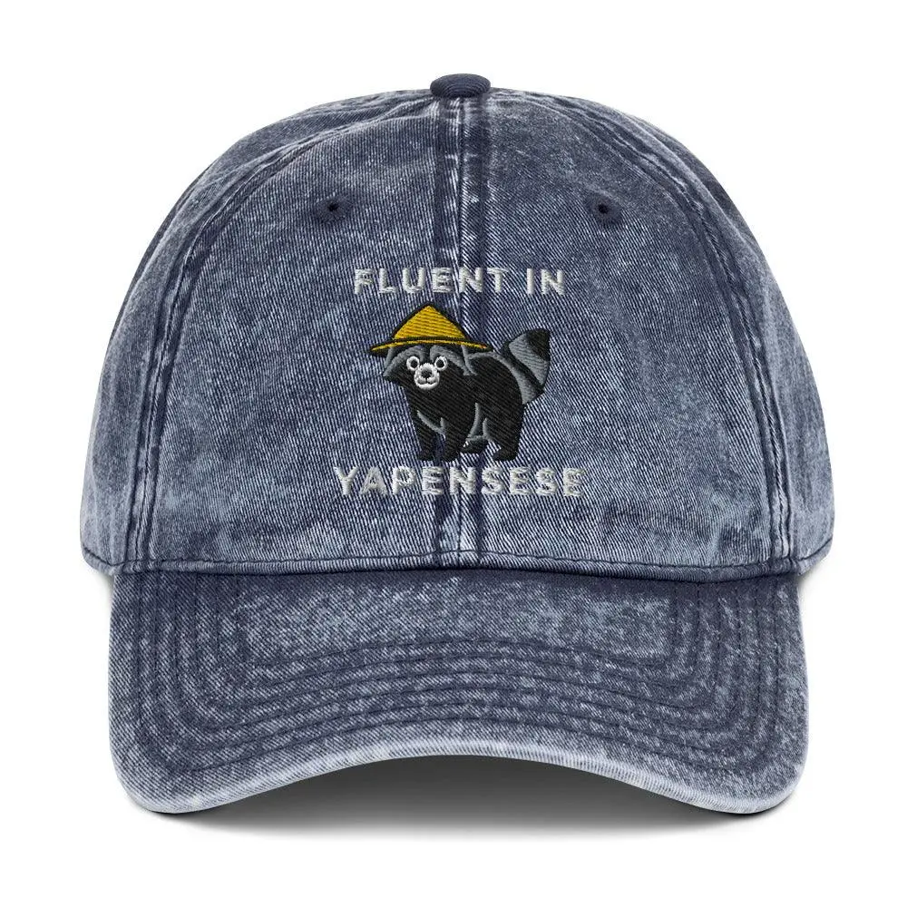 Fluent in Yapensese Vintage Cotton Twill Cap - Image 7