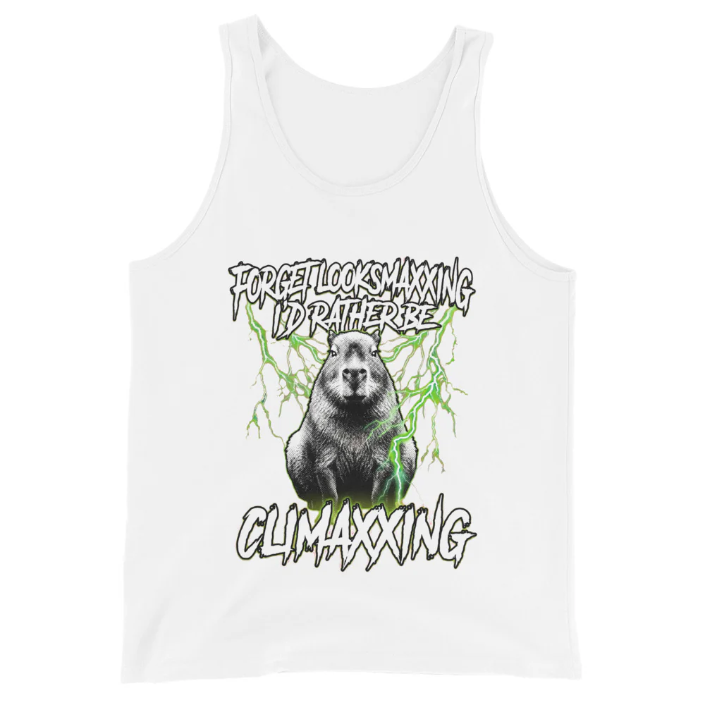 Forget Looksmaxxing I'd rather be Climaxxing Tank Top - Image 2