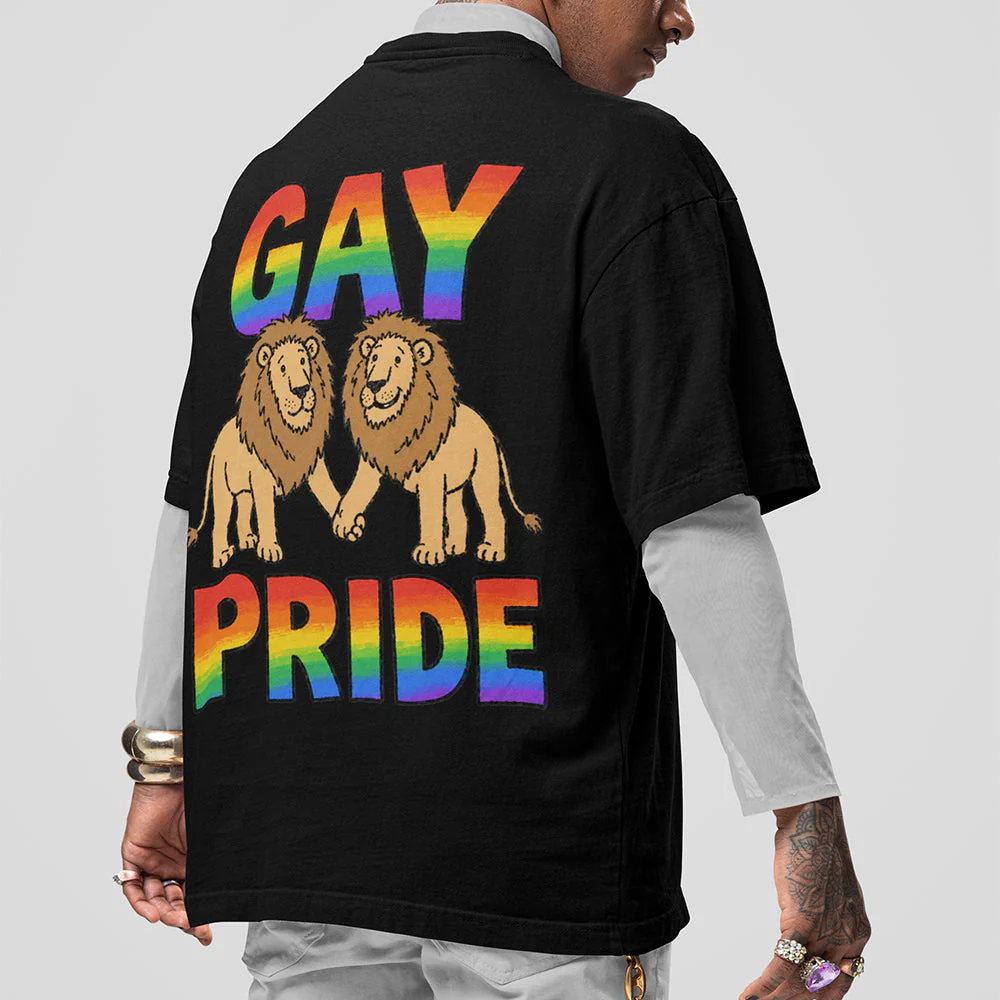 Gay Pride (lions) T-Shirt (backprint) - Image 7