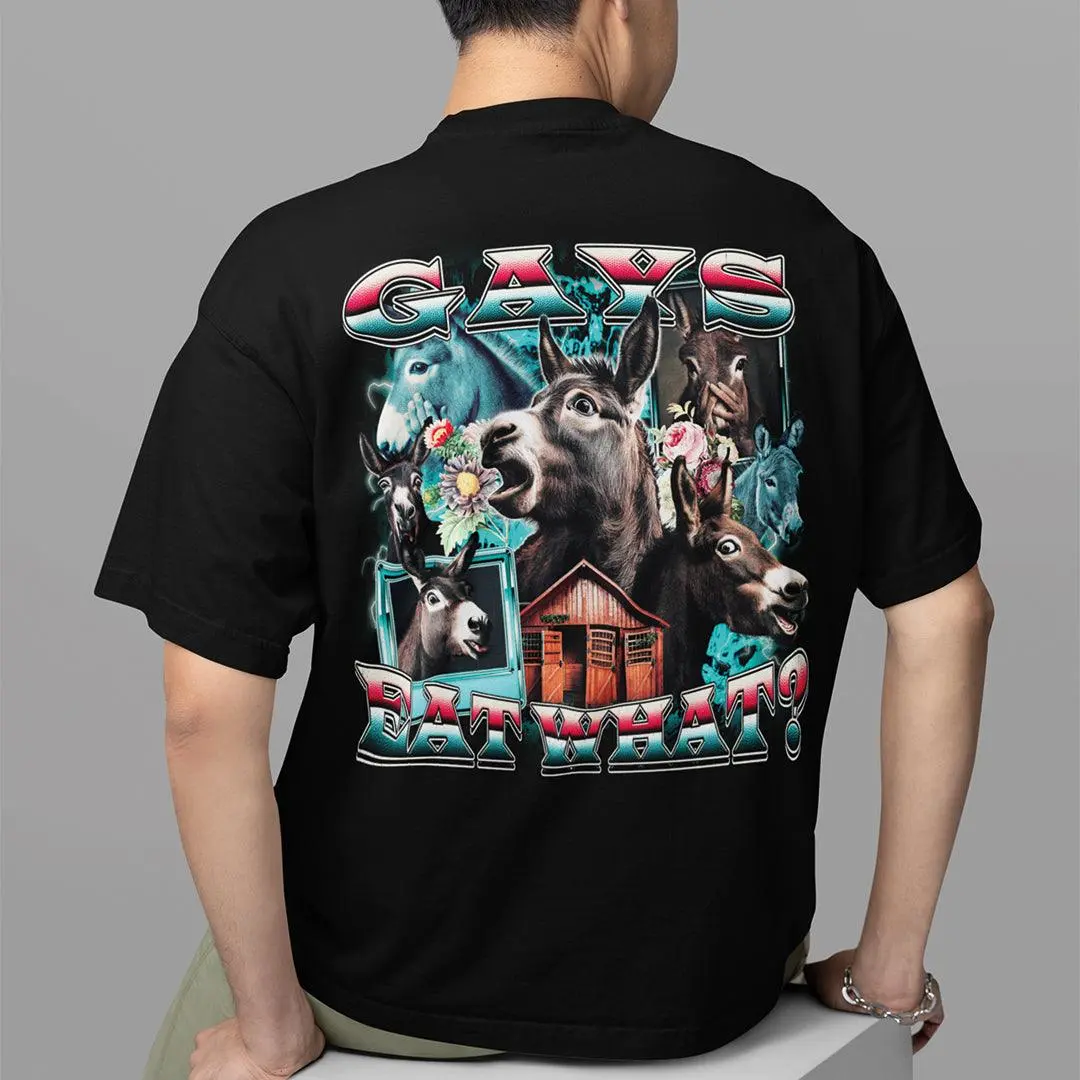 Gays Eat What (donkeys) t-shirt (backprint) - Image 7