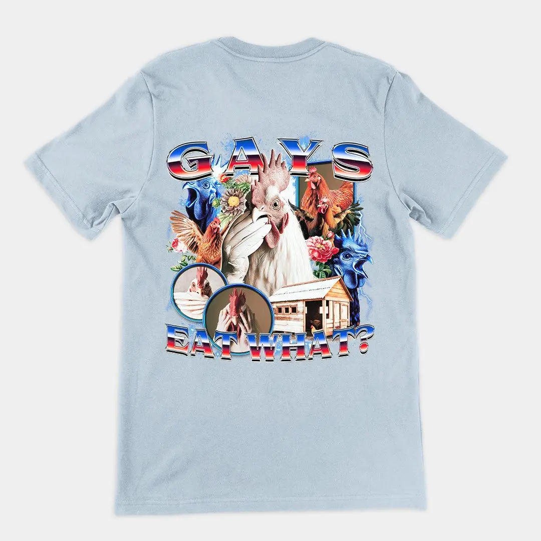 Gays Eat What t-shirt (backprint) - Image 4