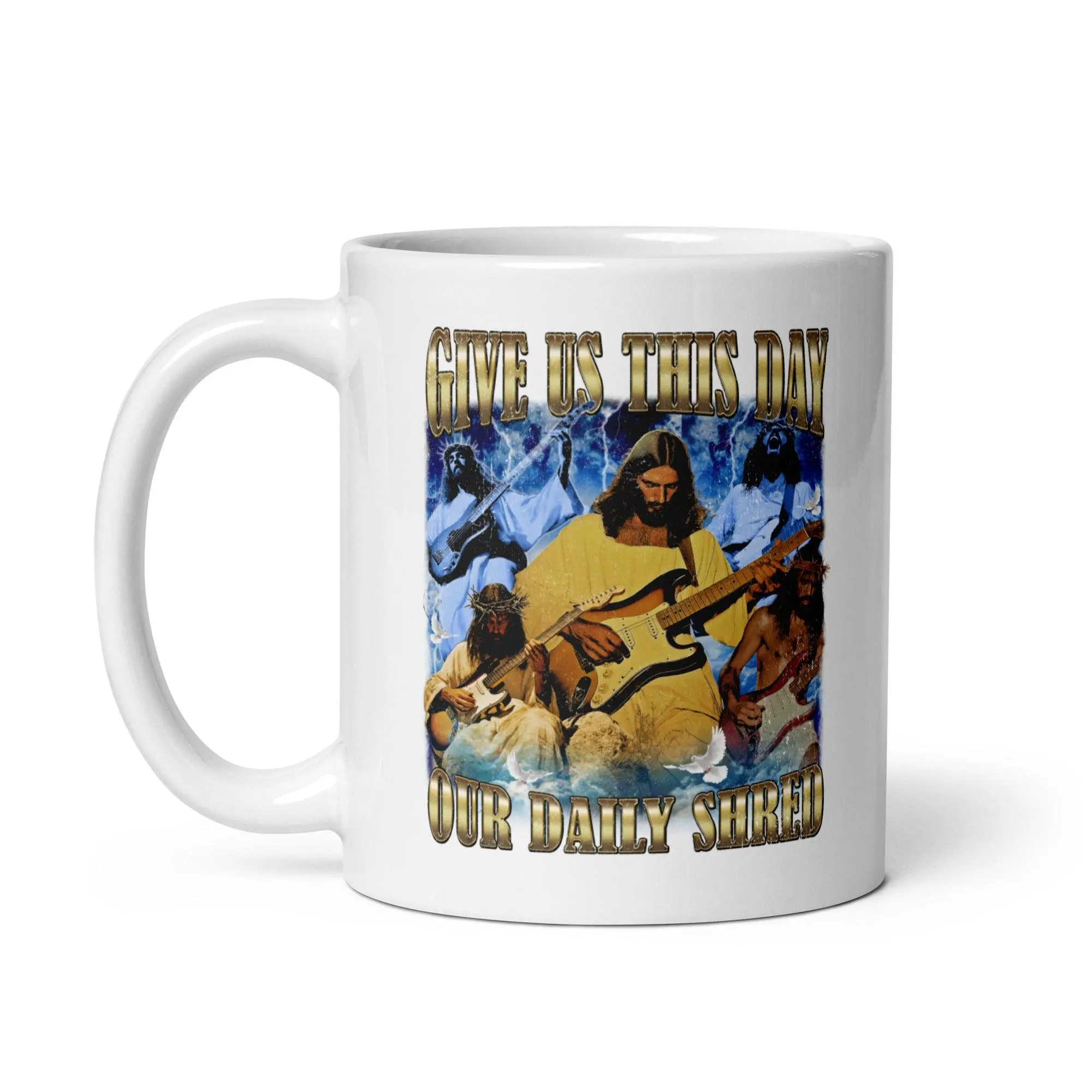 Give us this day our daily shred White glossy mug - Image 2