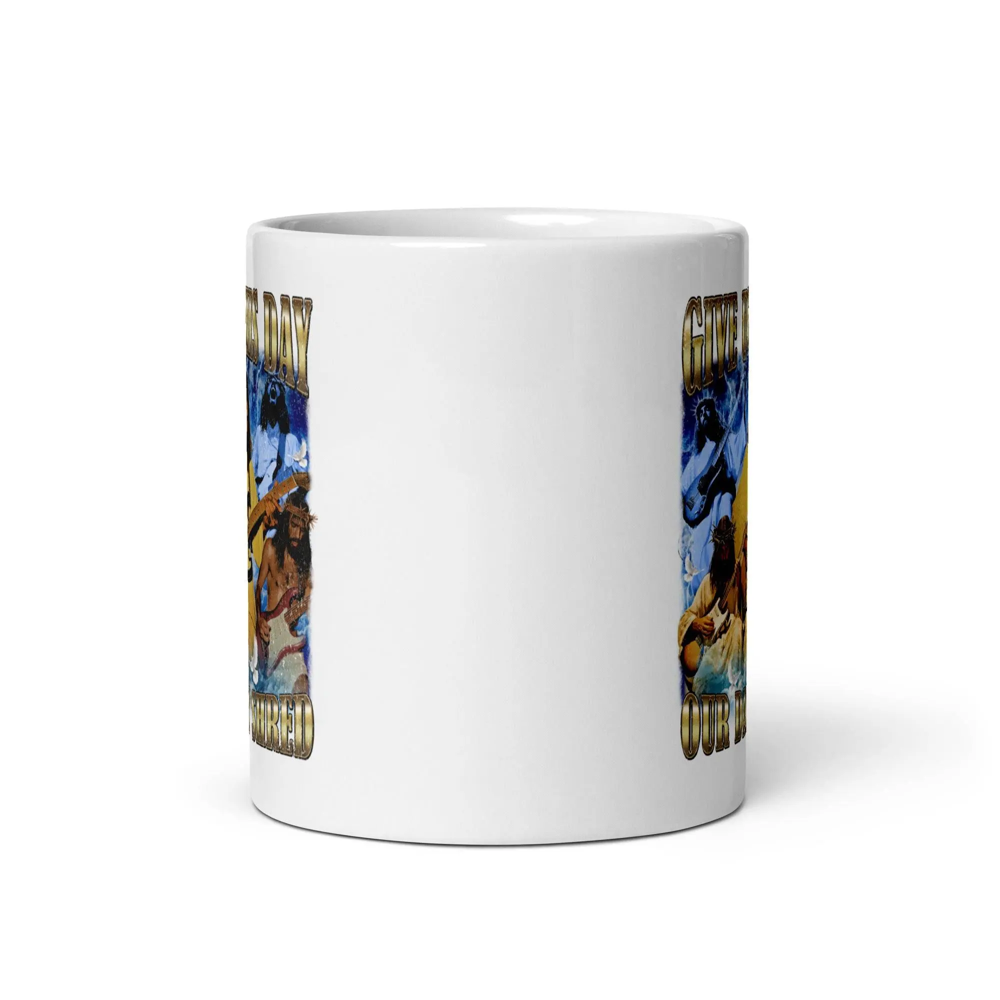 Give us this day our daily shred White glossy mug - Image 4