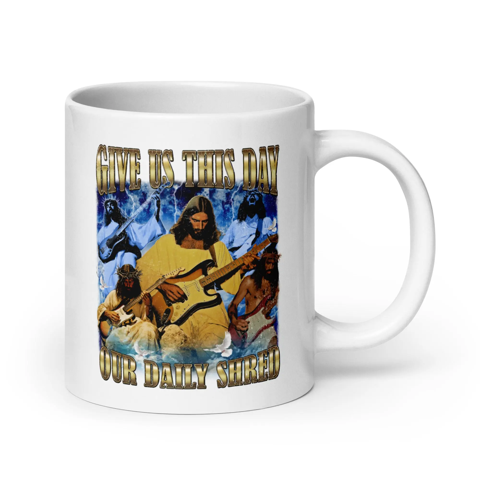 Give us this day our daily shred White glossy mug - Image 6