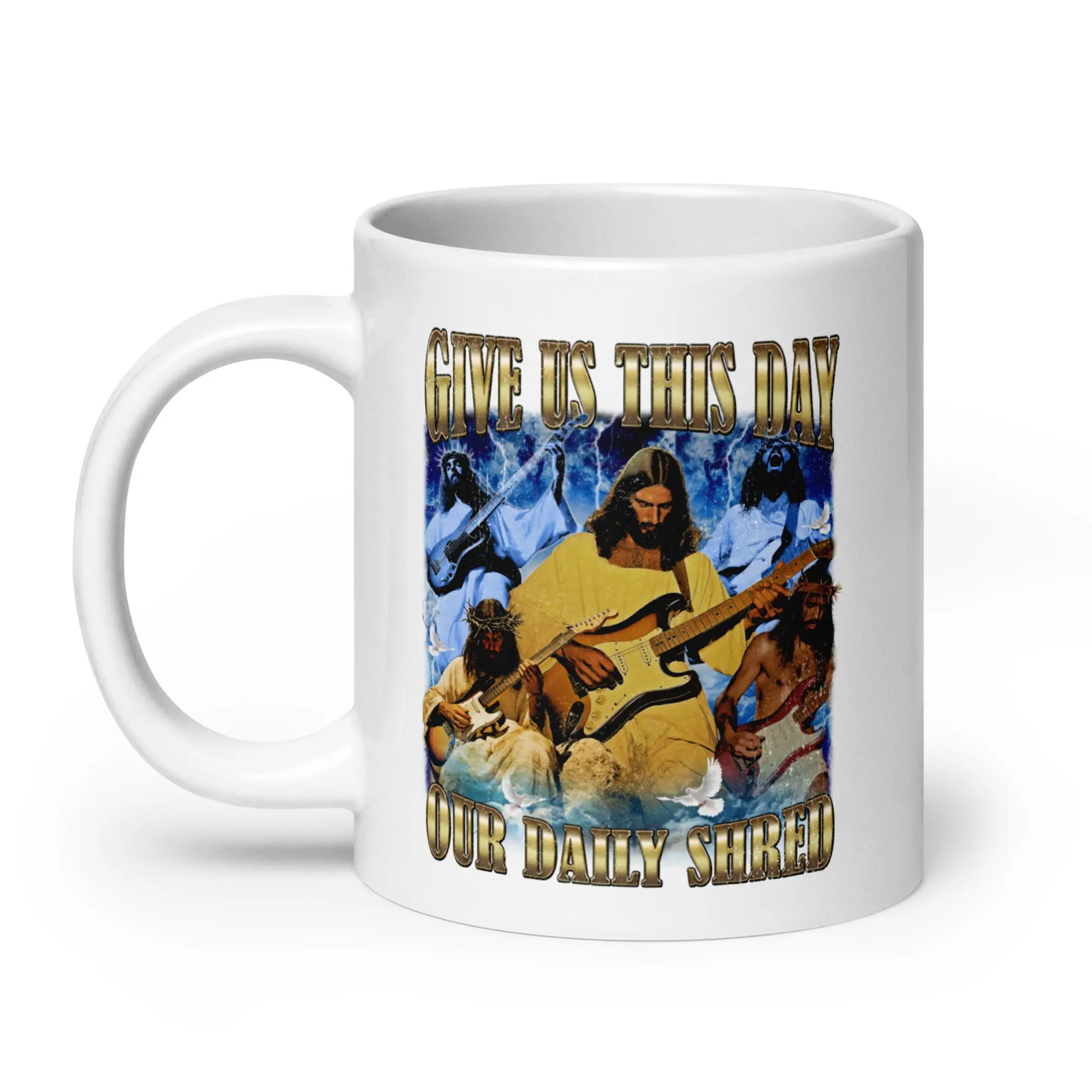 Give us this day our daily shred White glossy mug - Image 7