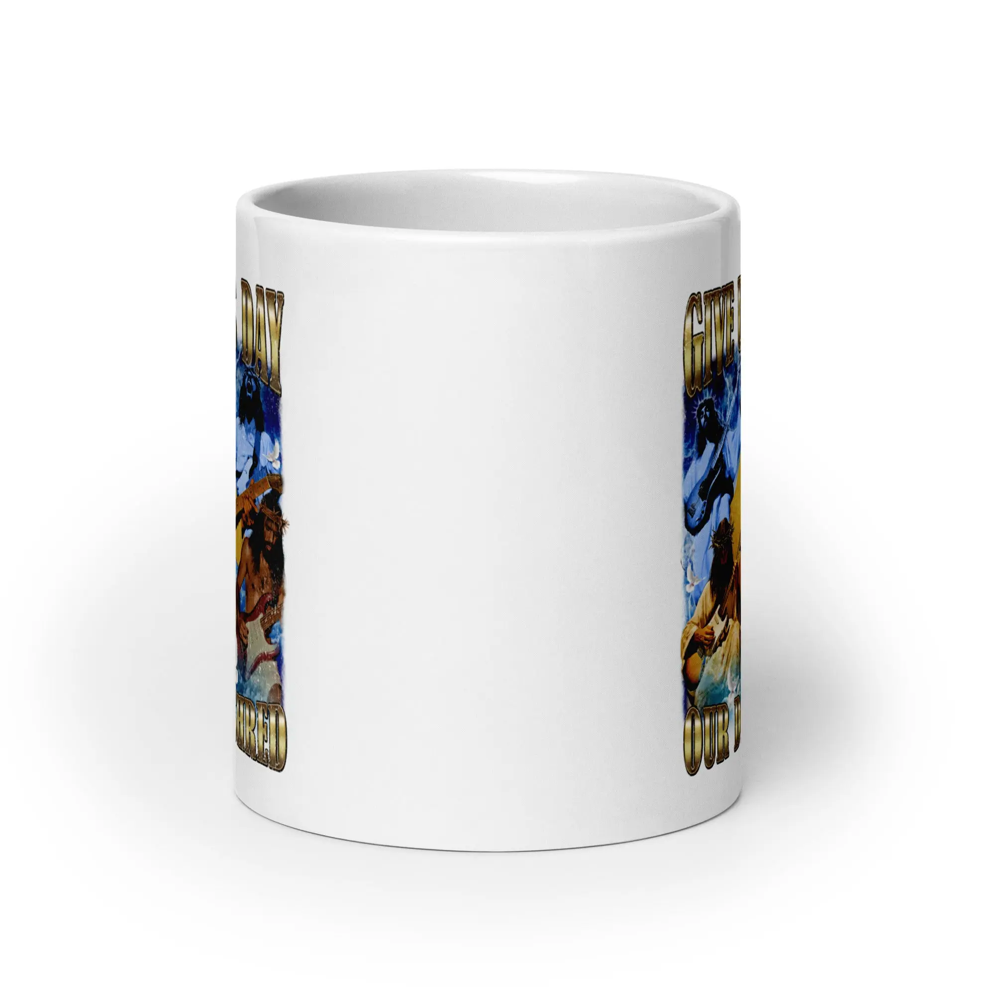 Give us this day our daily shred White glossy mug - Image 8