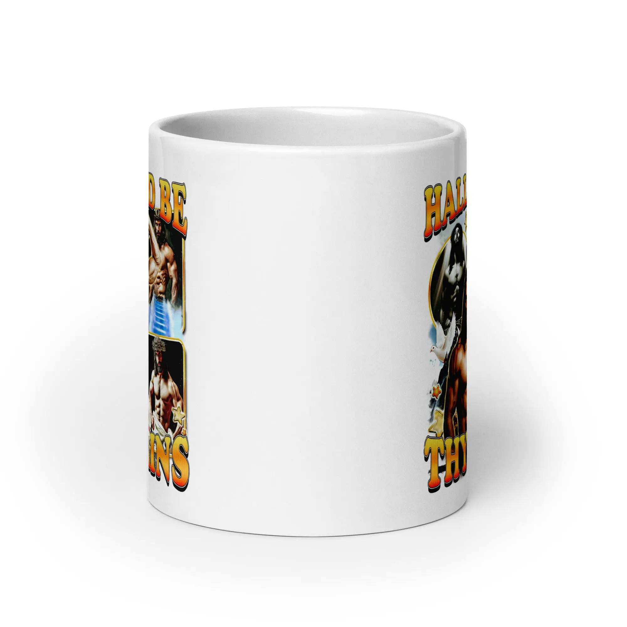 Hallowed be thy Gains White glossy mug - Image 8