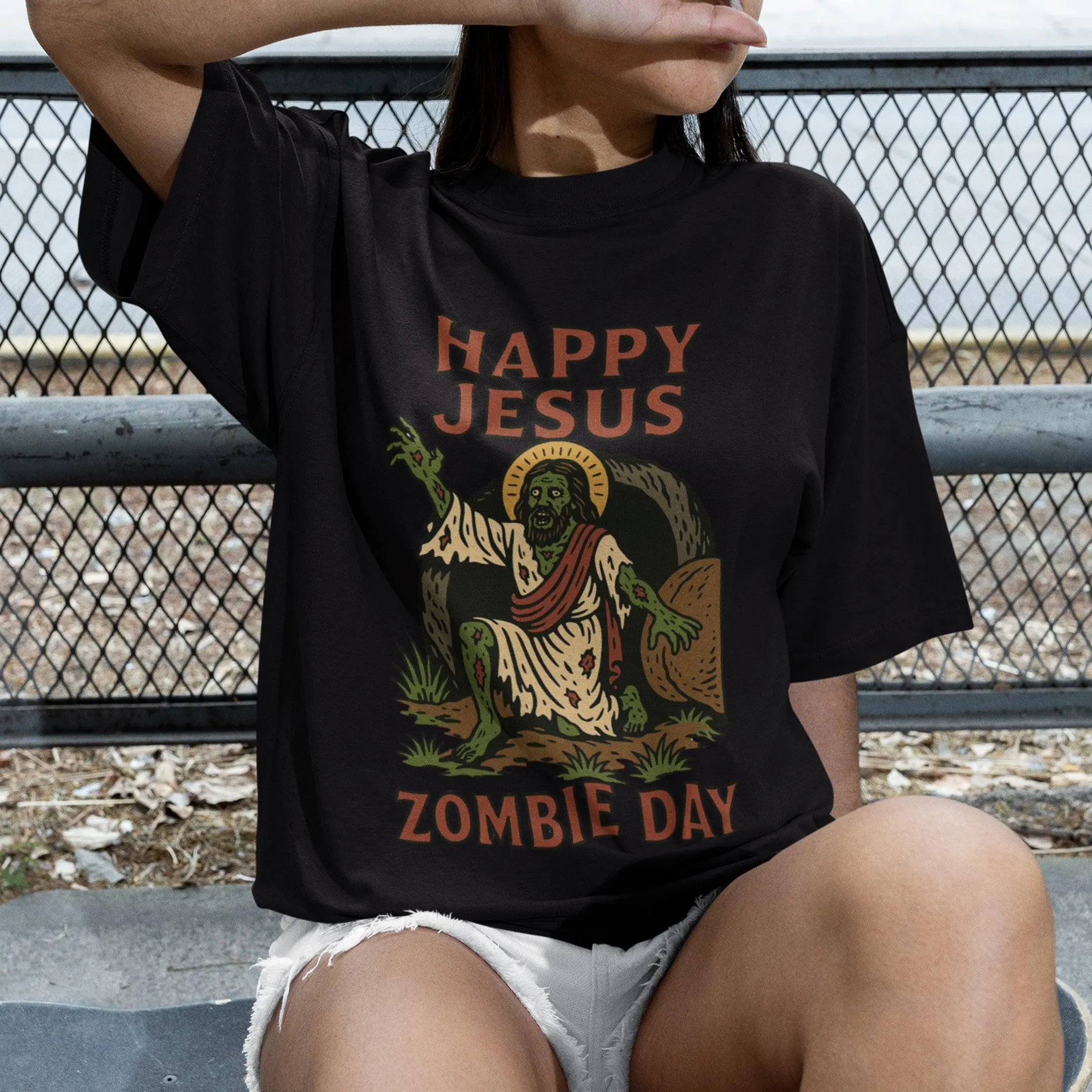 Happy Jesus Zombie Day T-Shirt - Image 7