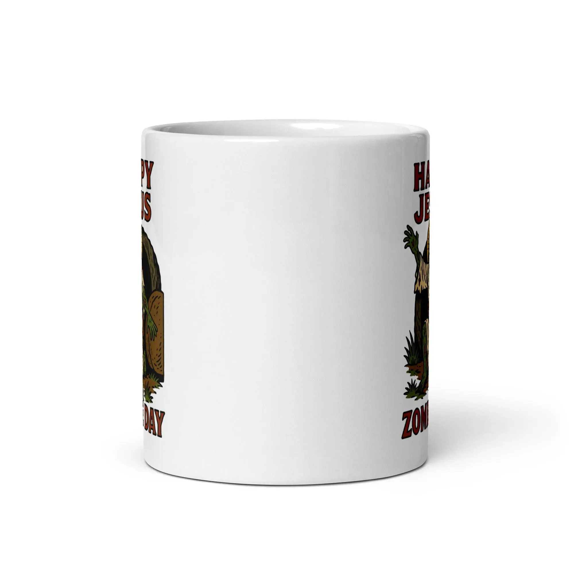 Happy Jesus Zombie Day White glossy mug - Image 4