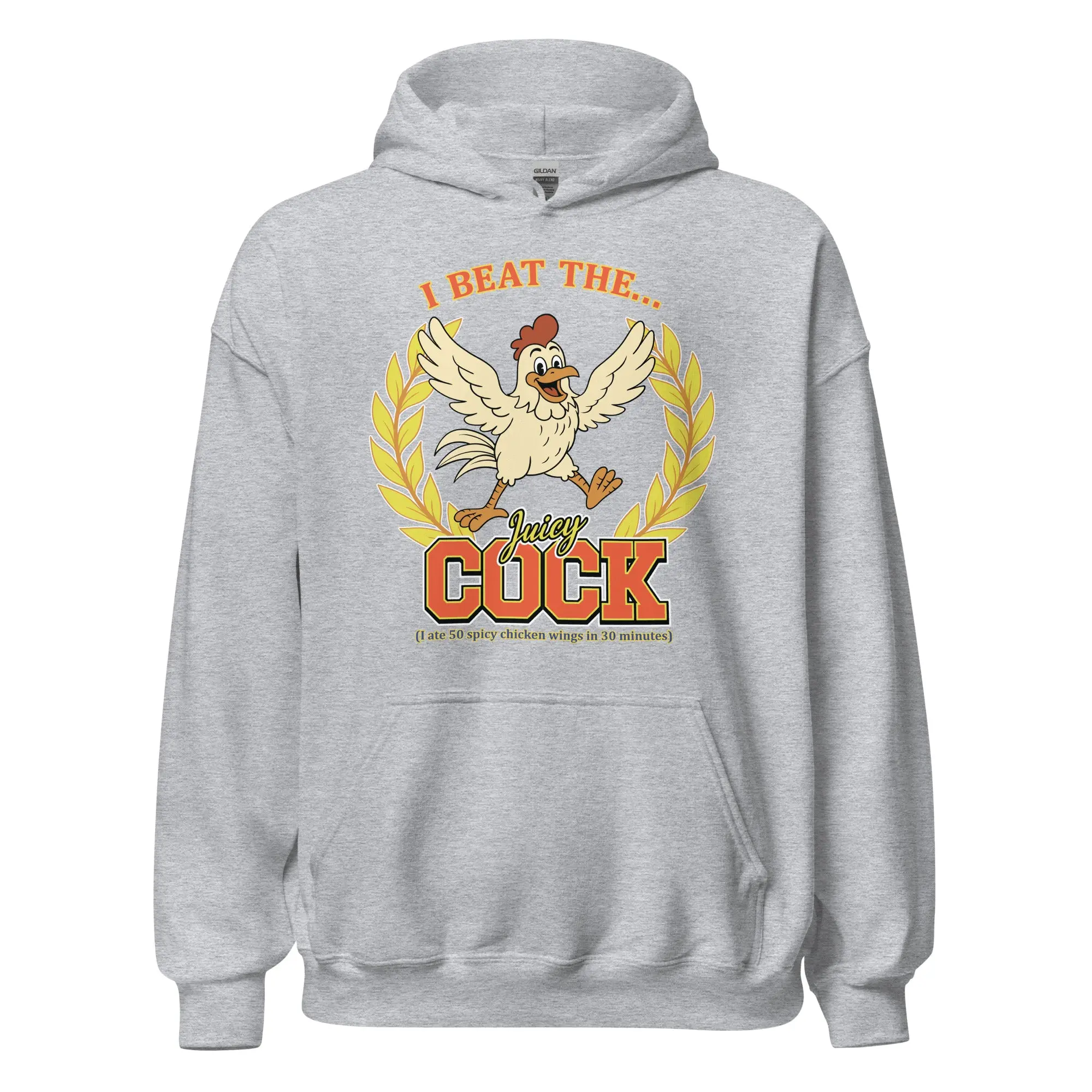 I beat the juicy cock (I ate 50 spicy chicken wings in 30 minutes) Hoodie - Image 2