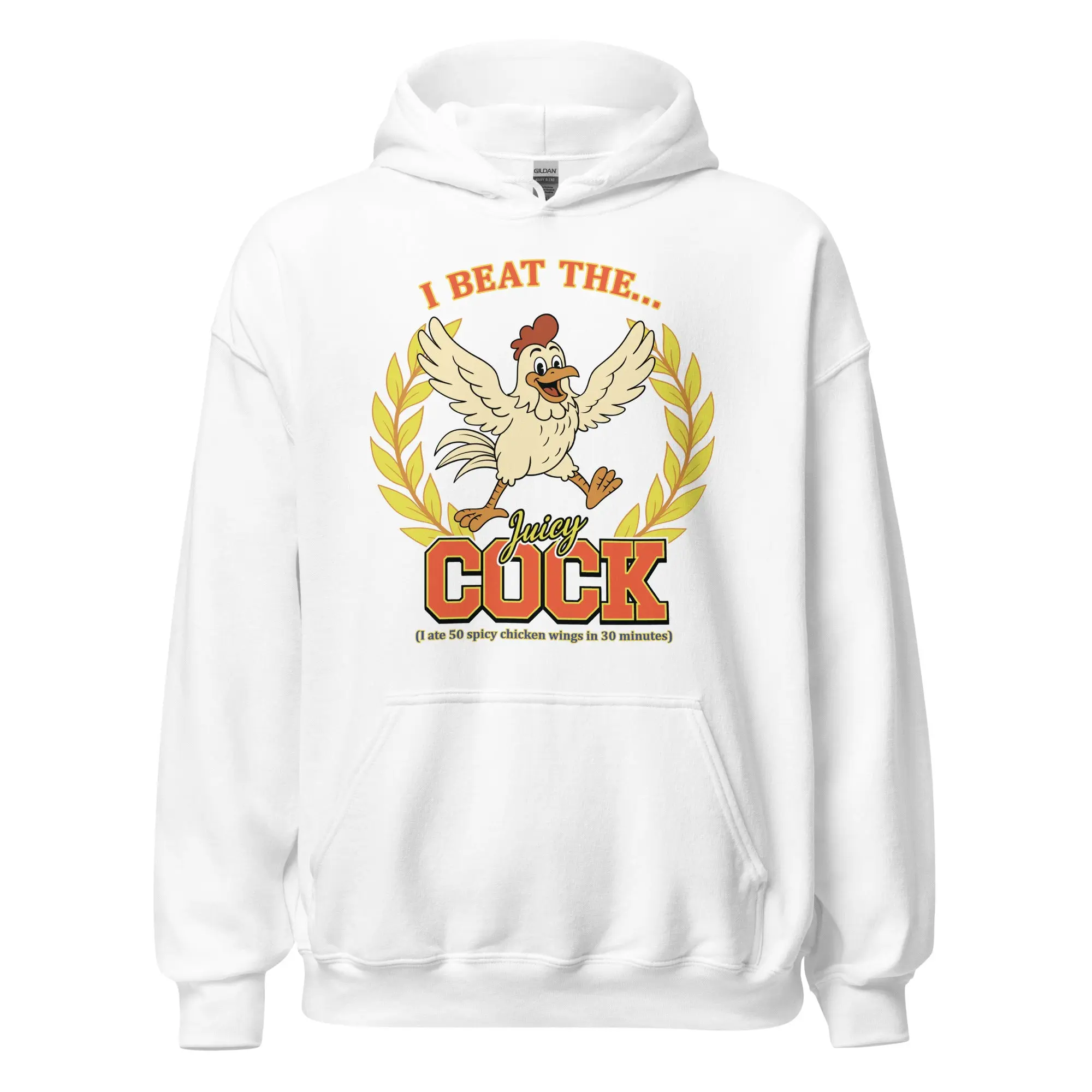 I beat the juicy cock (I ate 50 spicy chicken wings in 30 minutes) Hoodie - Image 7