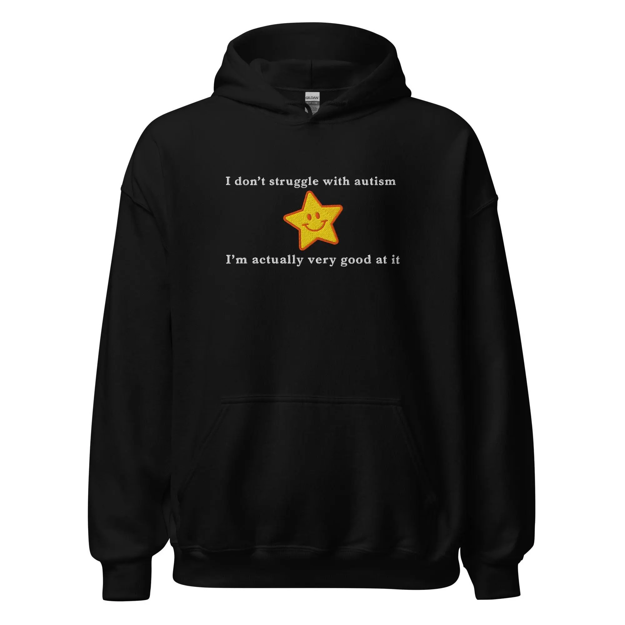 I don't struggle with autism I'm actually very good at it (embroidered) Hoodie - Image 2