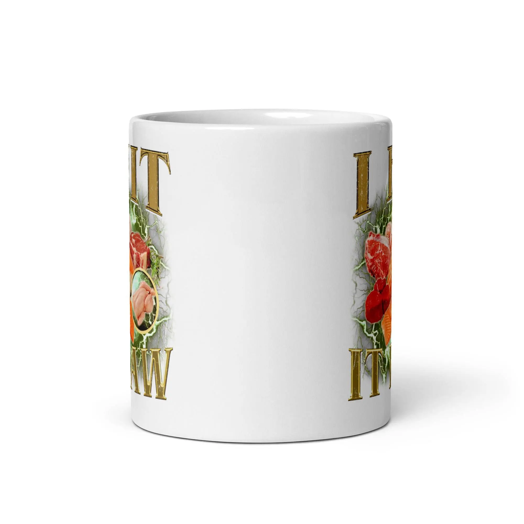 I hit it raw White glossy mug - Image 4