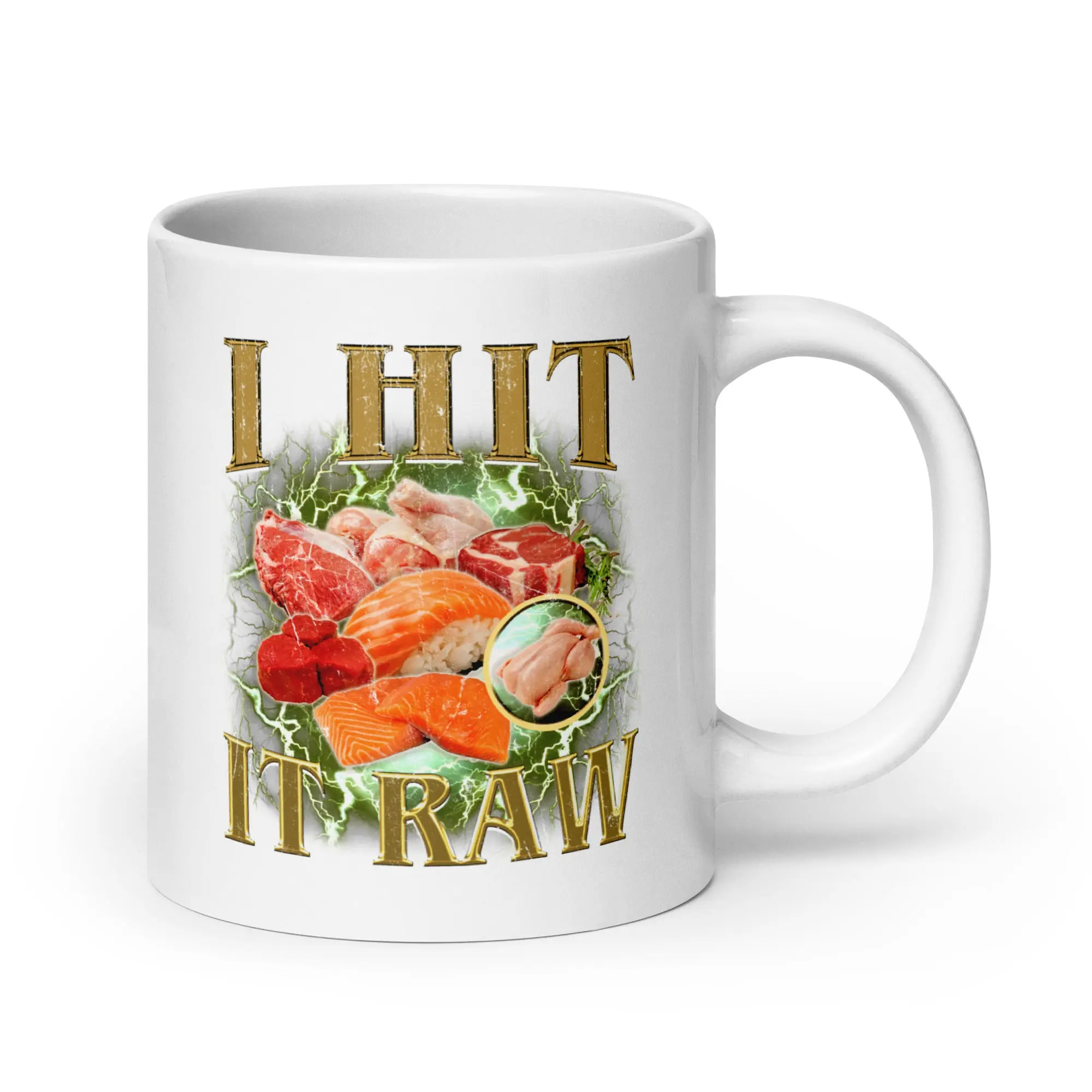 I hit it raw White glossy mug - Image 6