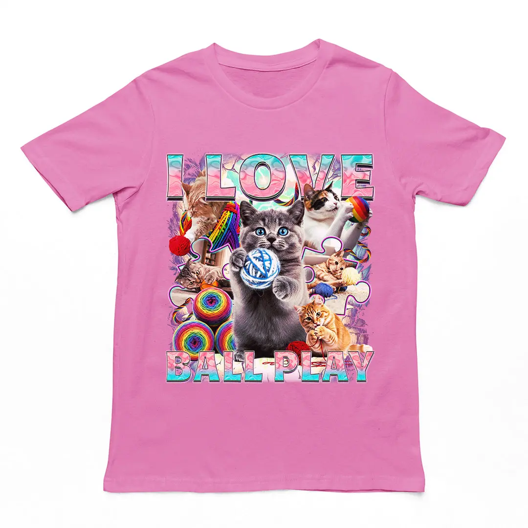 I love ball play (cats) T-Shirt - Image 2