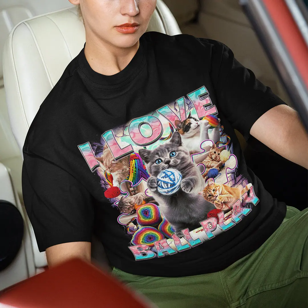I love ball play (cats) T-Shirt - Image 7