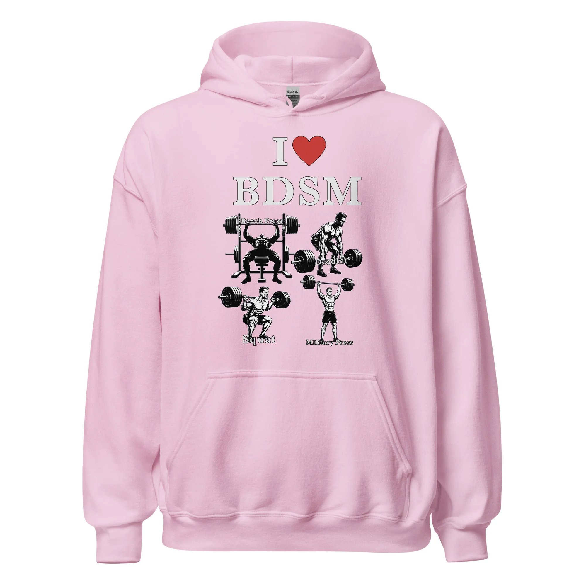 I love BDSM (bench press, deadlift, squats, military press) Hoodie - Image 6