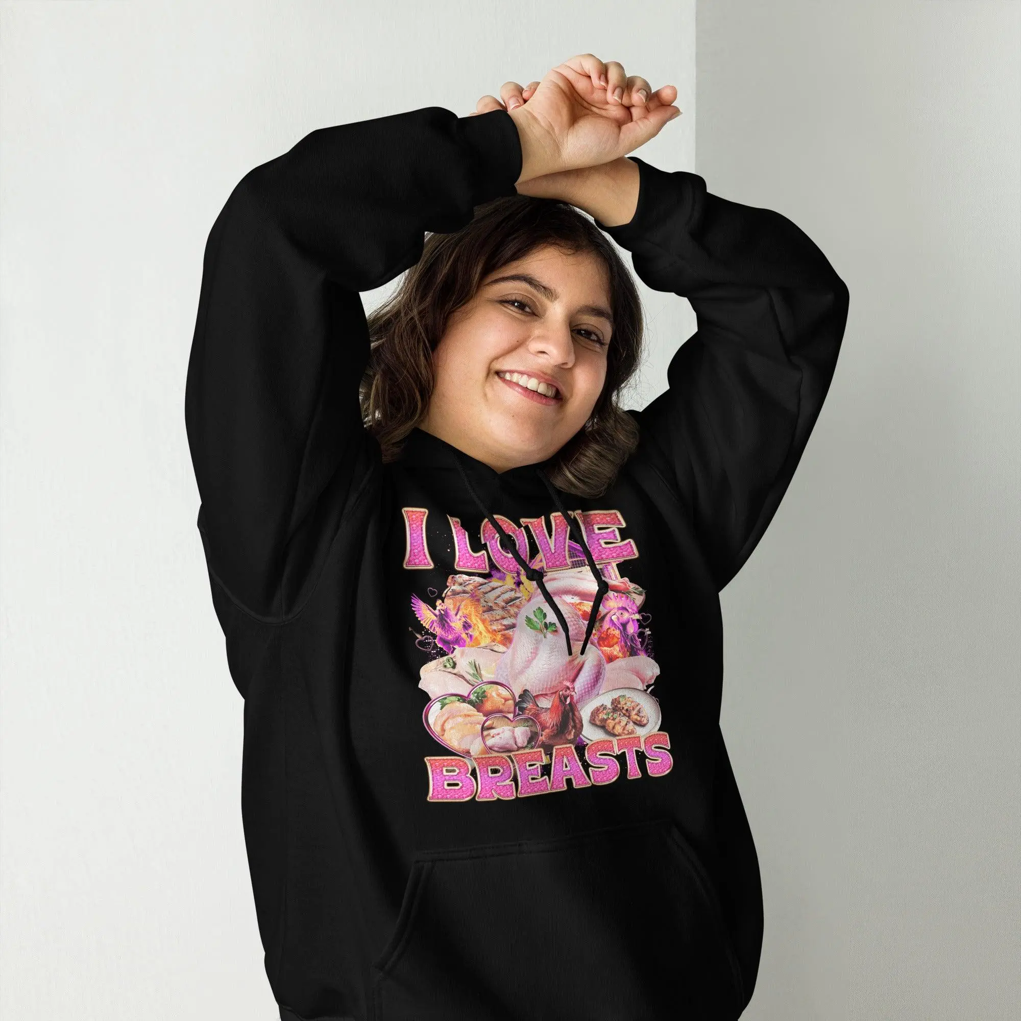 I Love Breasts Hoodie - Image 8