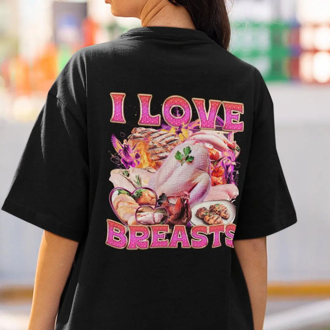 I Love Breasts T-Shirt (backprint) - Image 7
