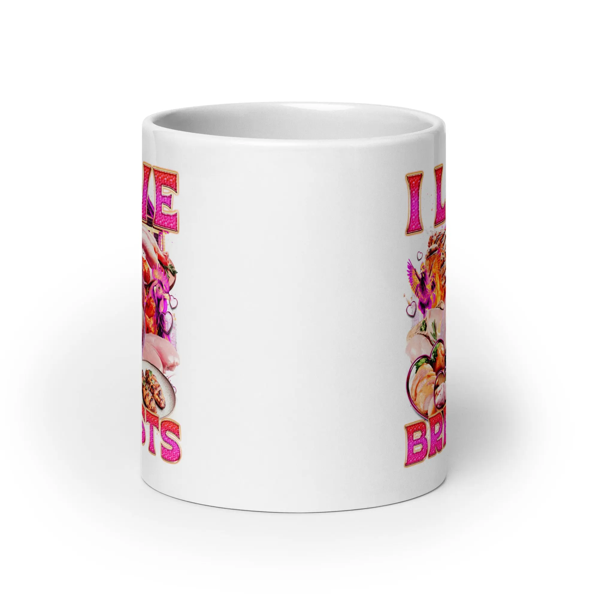 I Love Breasts White glossy mug - Image 8