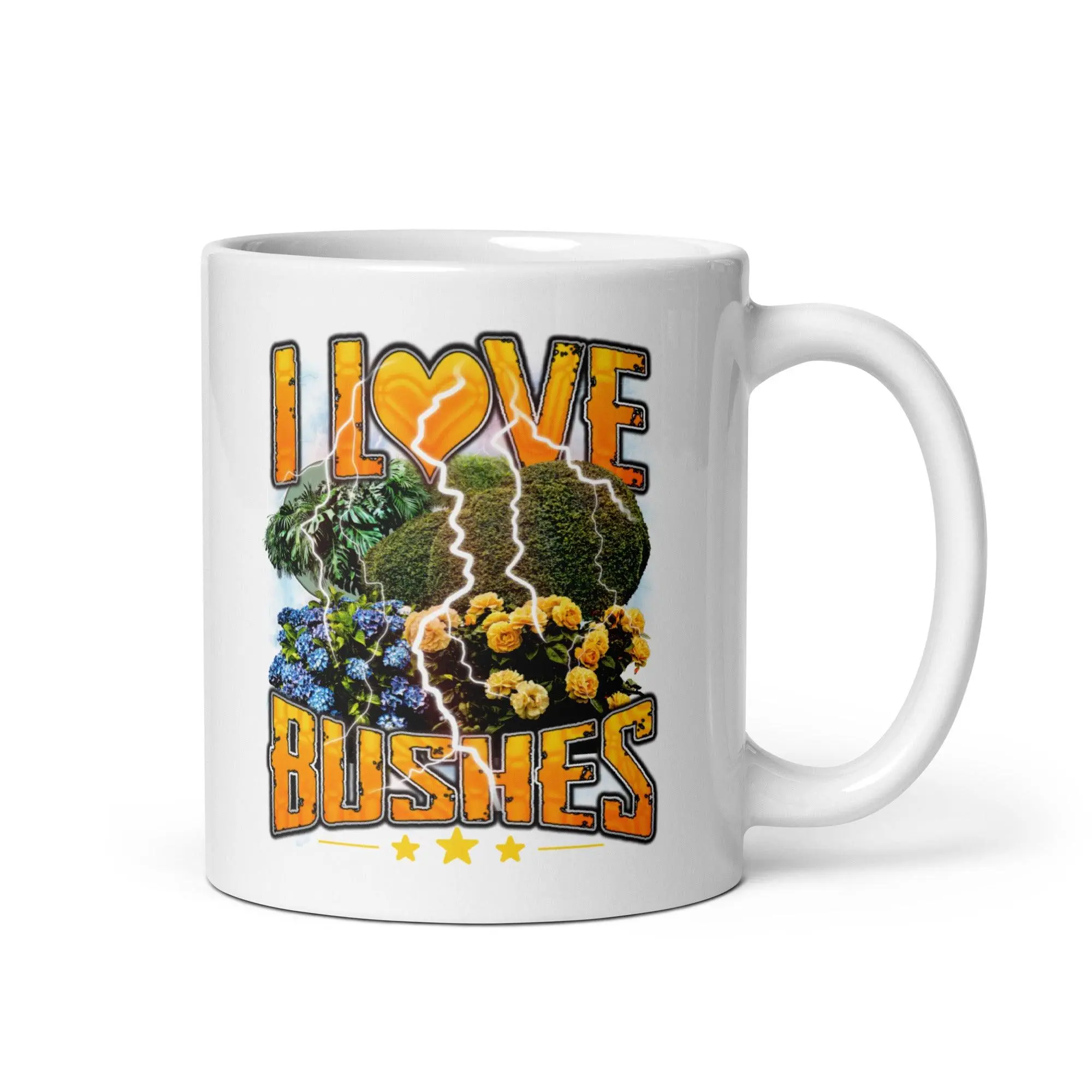 I love bushes White glossy mug