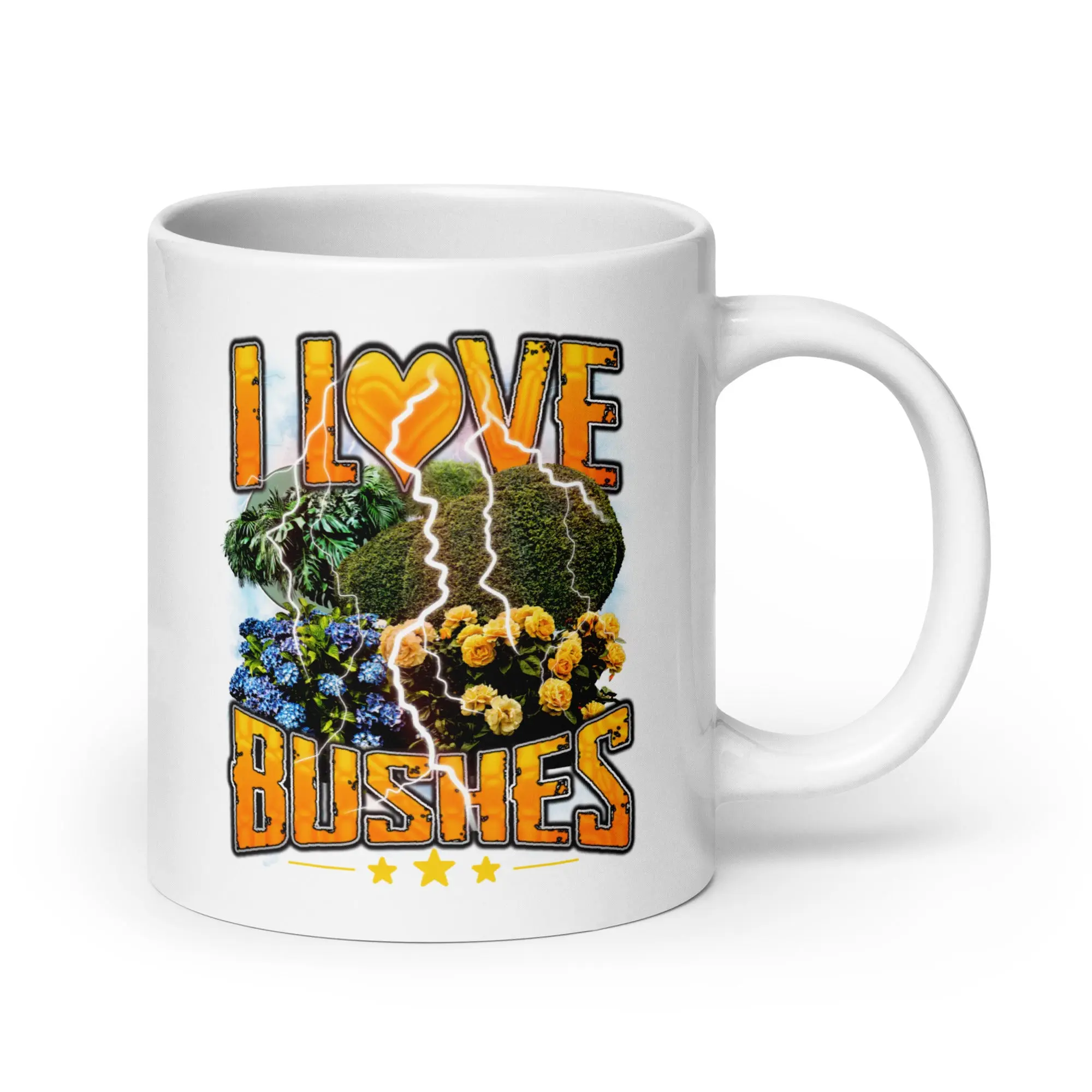 I love bushes White glossy mug - Image 6