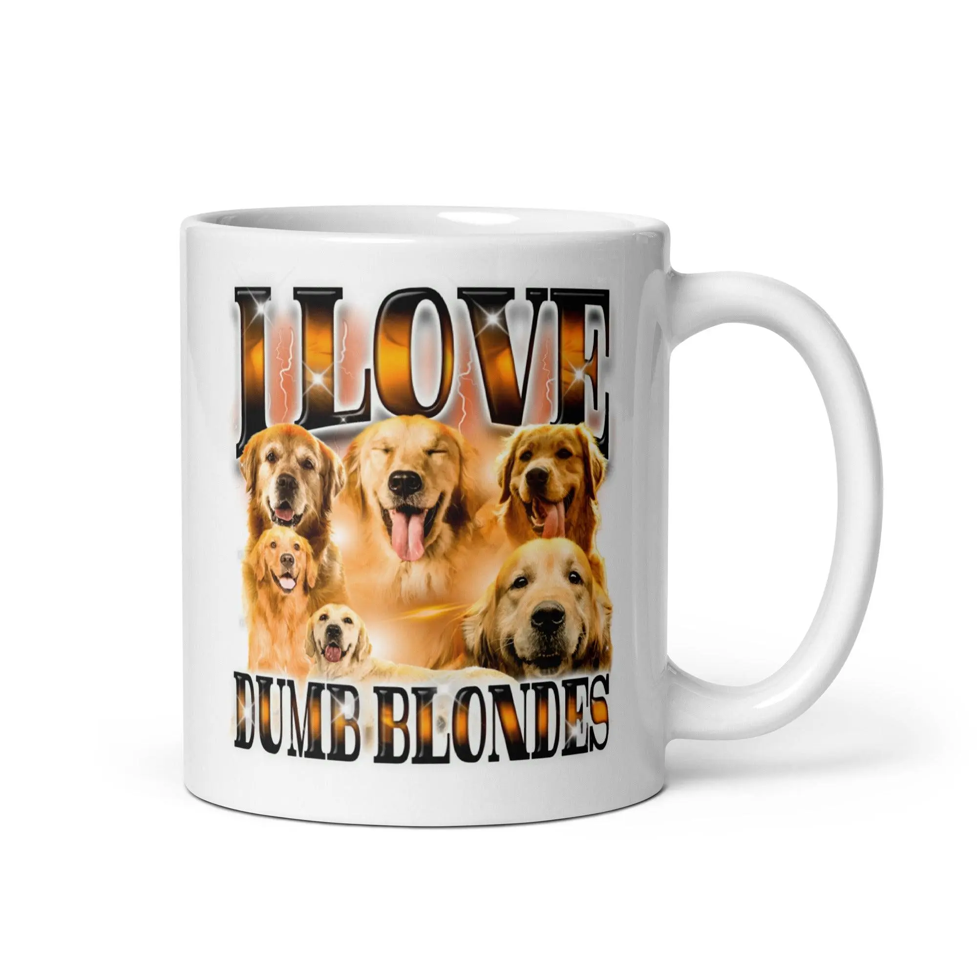 I Love Dumb Blondes White glossy mug - Image 2