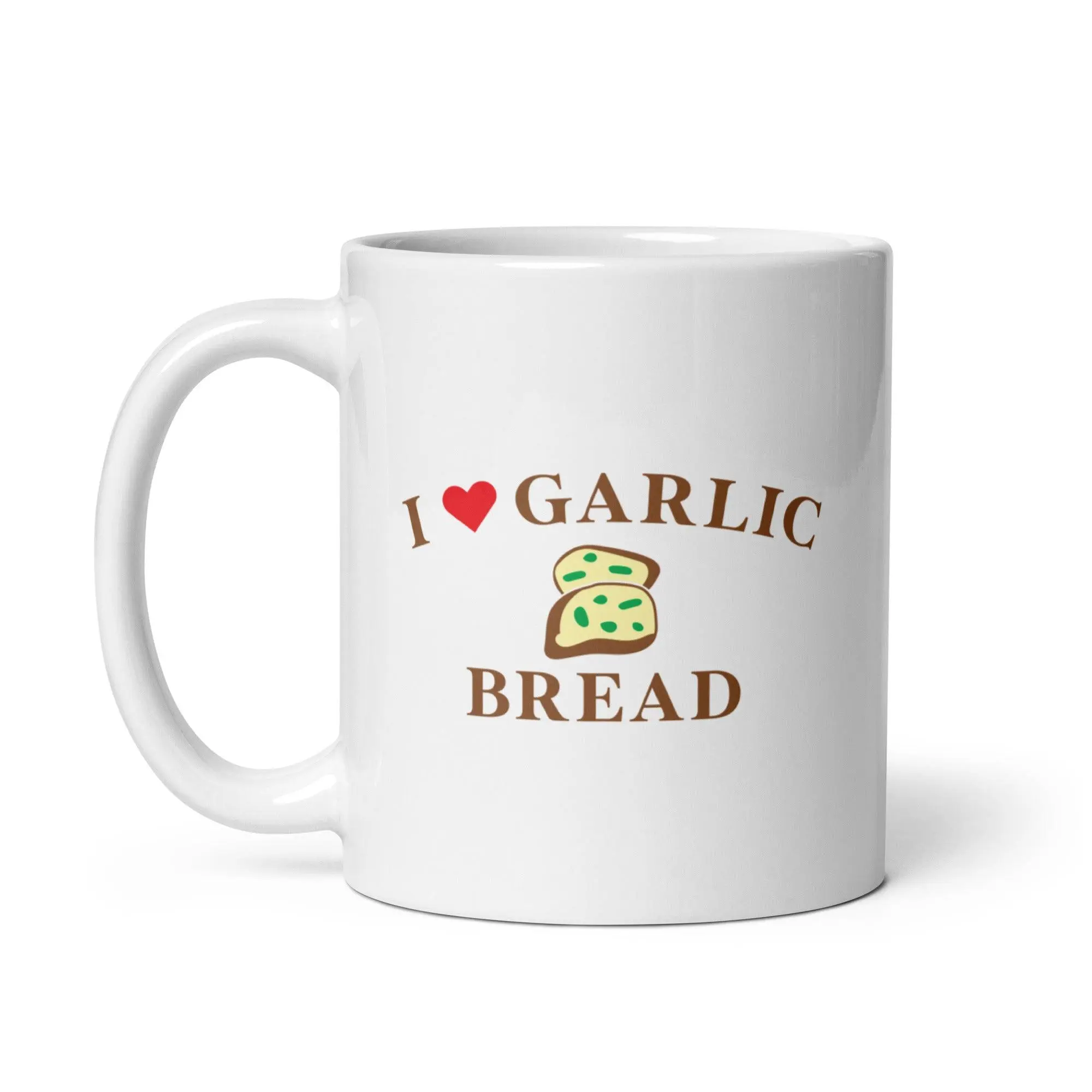 I Love Garlic Bread White glossy mug - Image 3