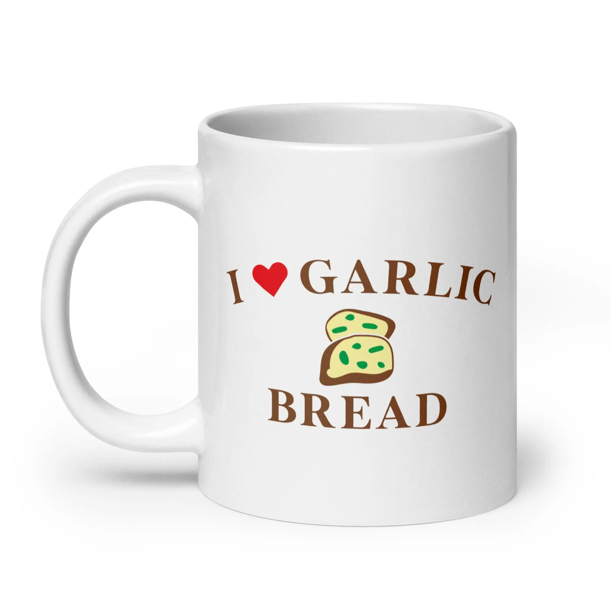 I Love Garlic Bread White glossy mug - Image 9
