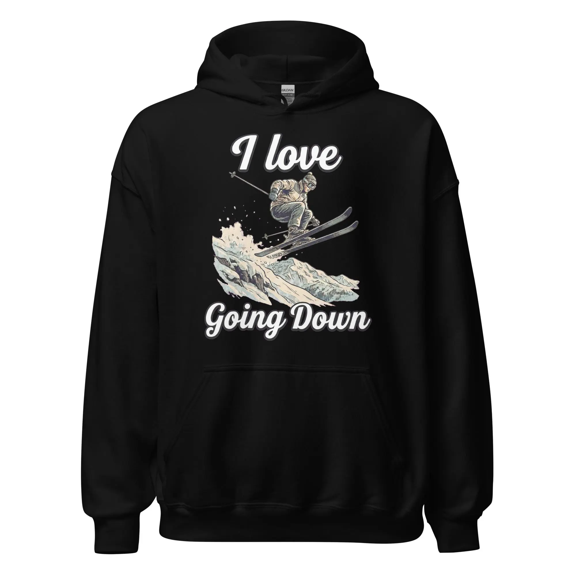 I love going down (skiing) Hoodie