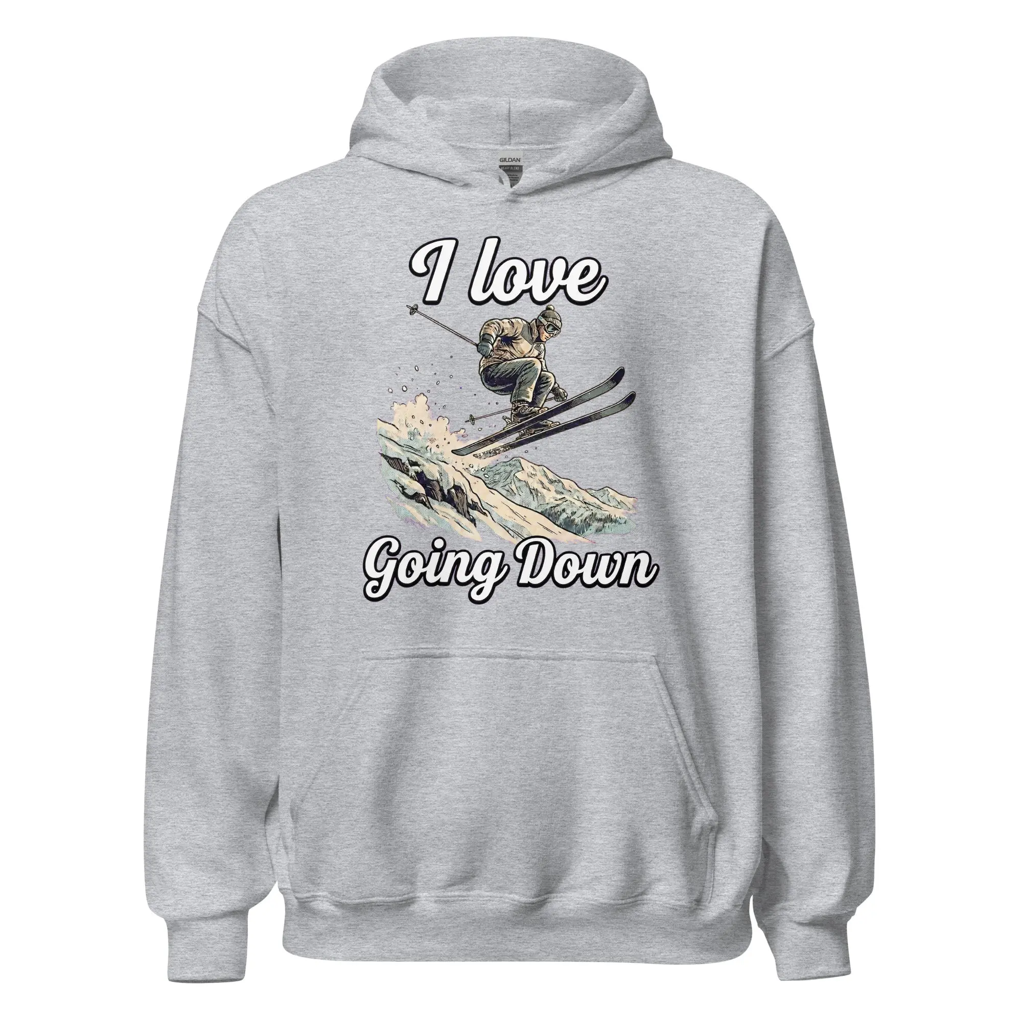 I love going down (skiing) Hoodie - Image 2