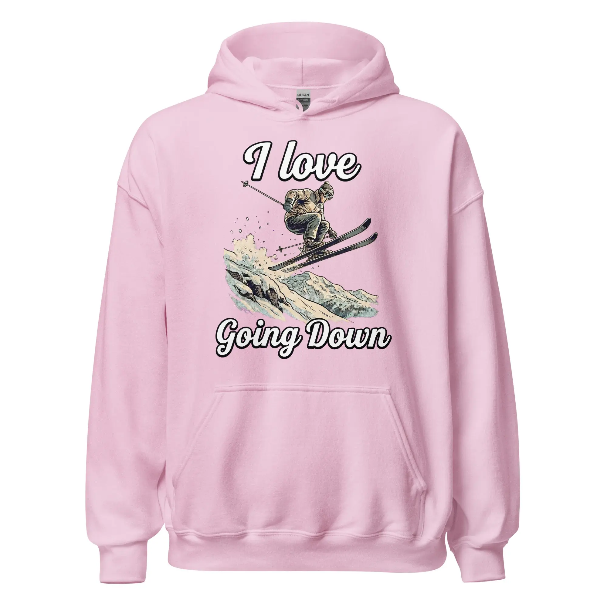I love going down (skiing) Hoodie - Image 6