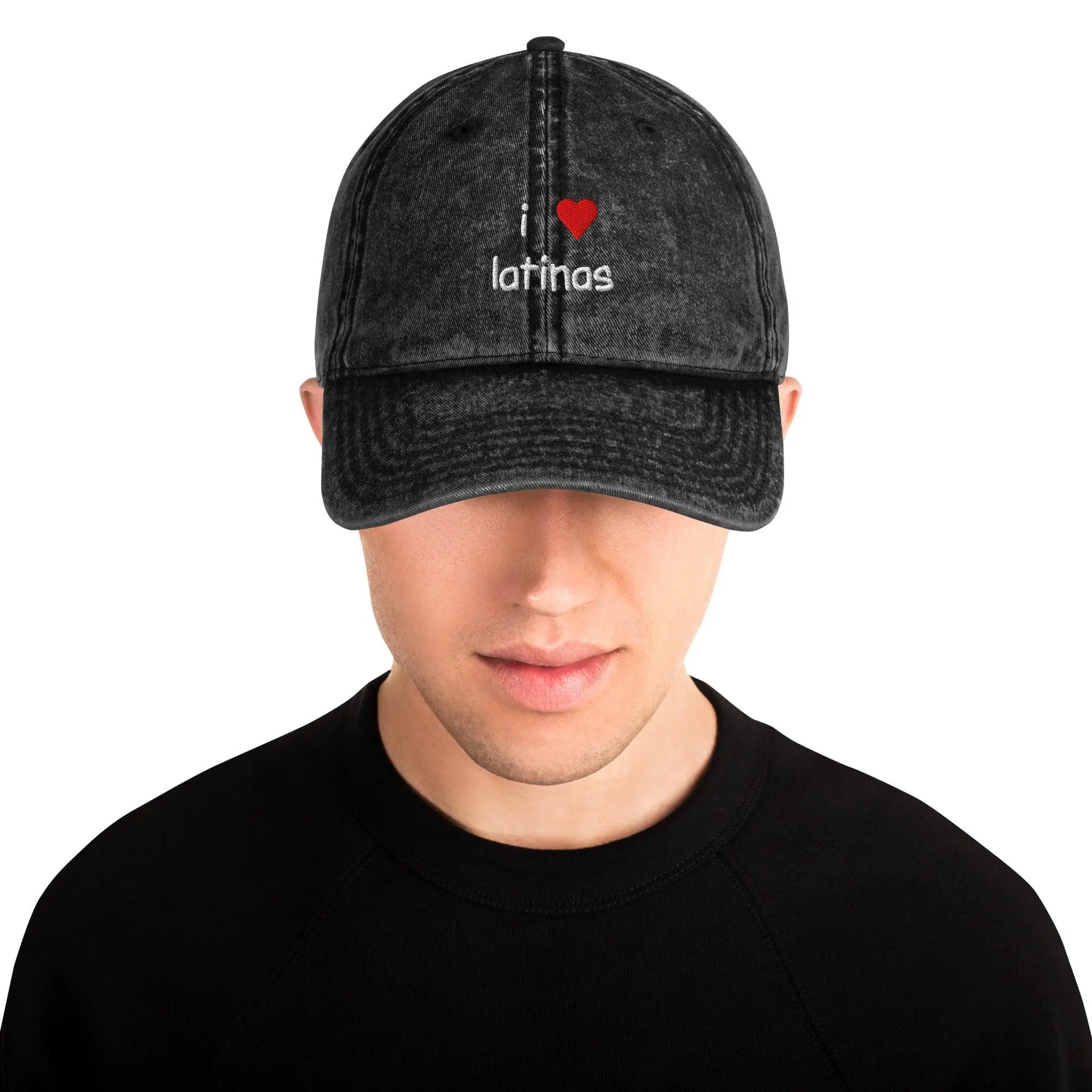 I Love Latinas Vintage Cotton Twill Cap - Image 2