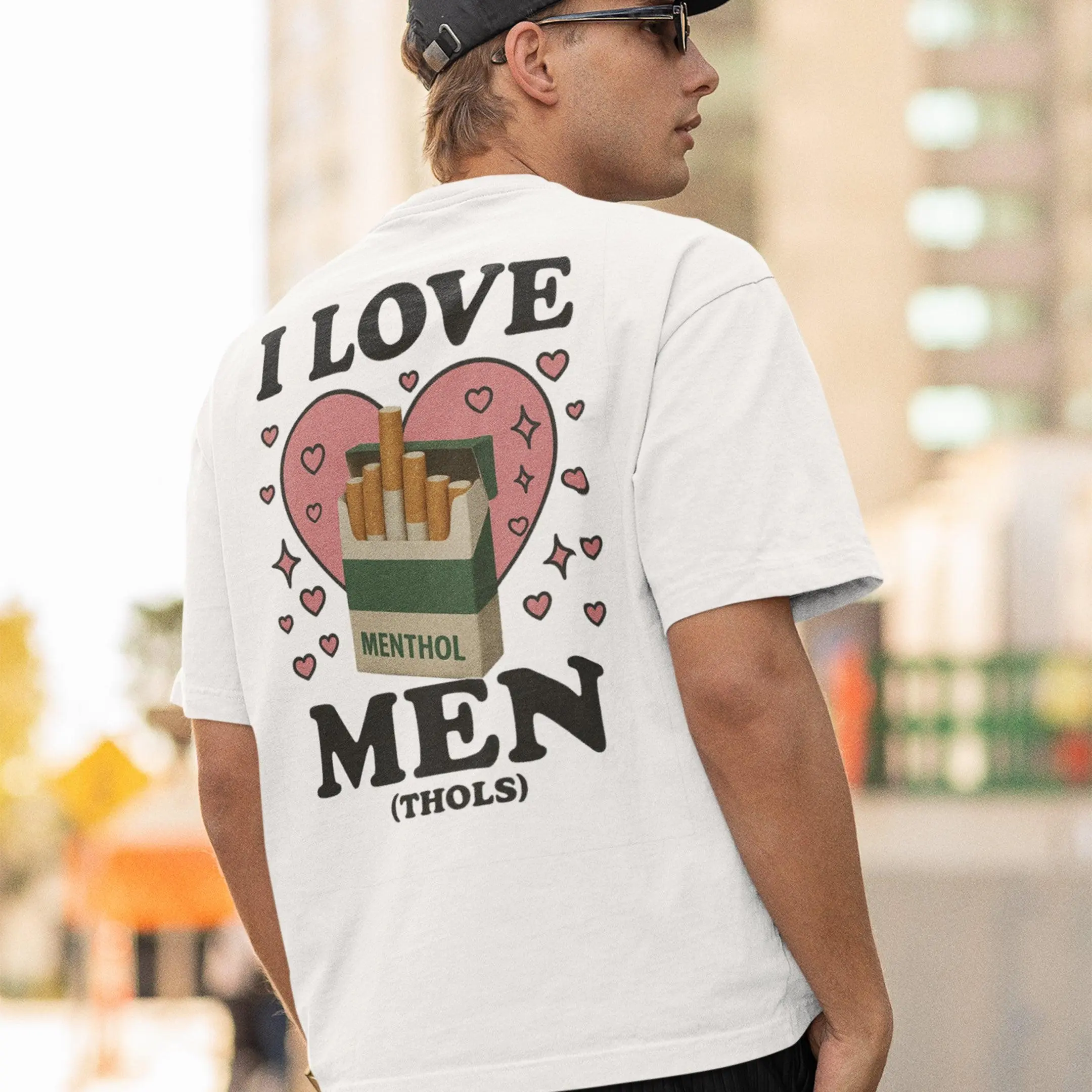 I love men (menthols) T-Shirt (backprint) - Image 7