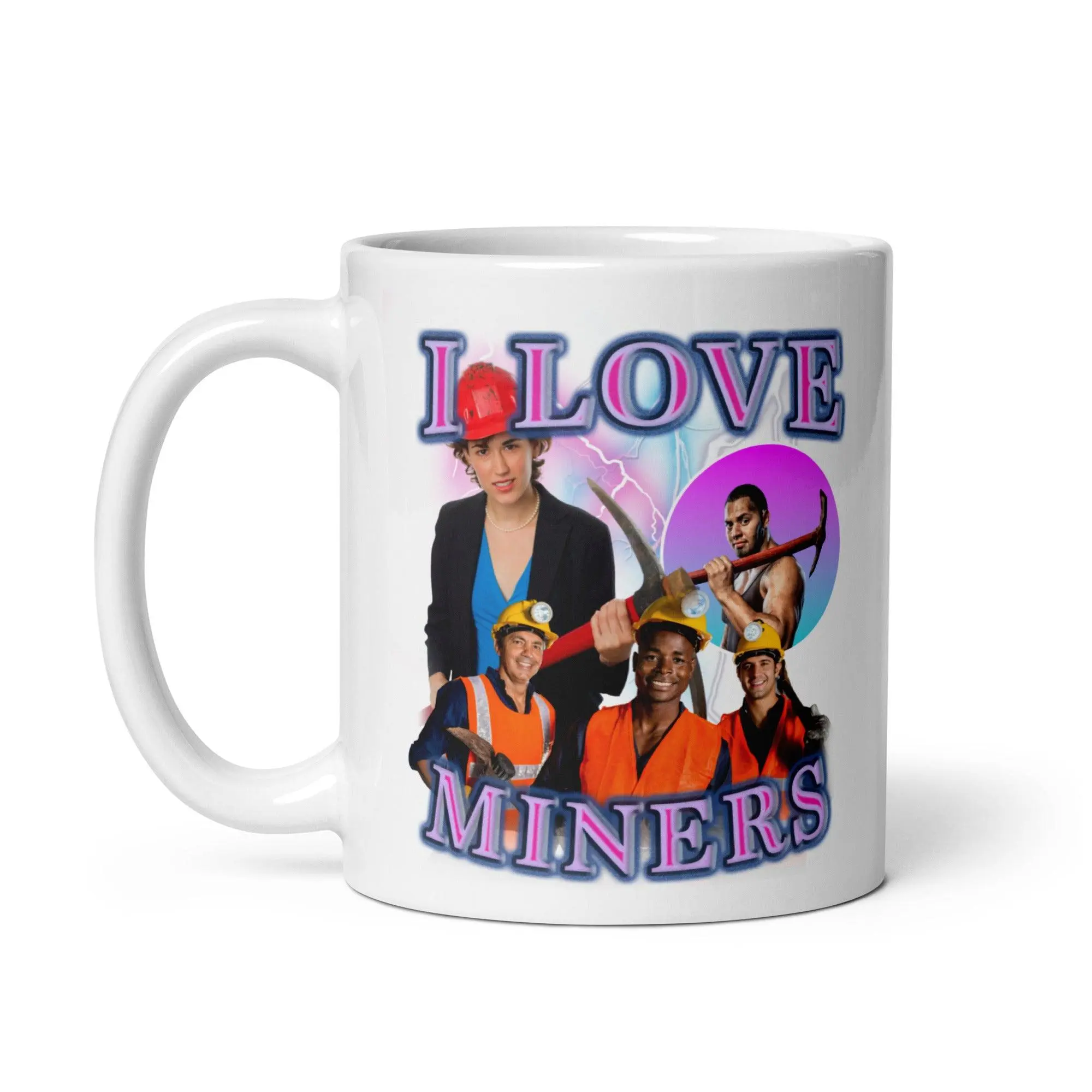 I Love Miners White glossy mug - Image 3