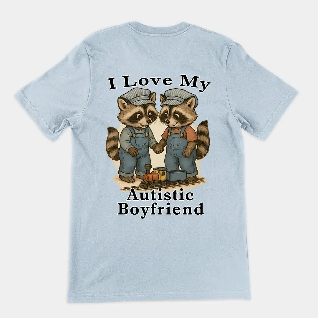 I Love my Autistic Boyfriend T-Shirt (backprint) - Image 5
