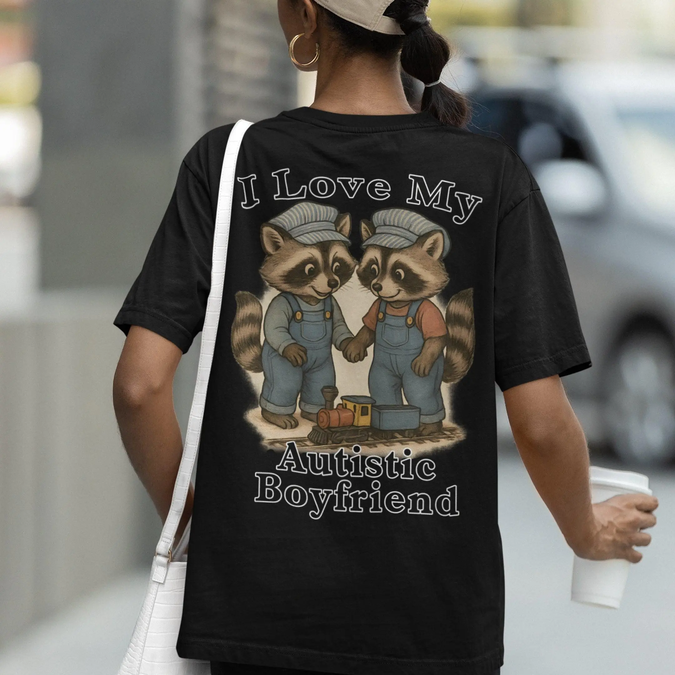 I Love my Autistic Boyfriend T-Shirt (backprint) - Image 7