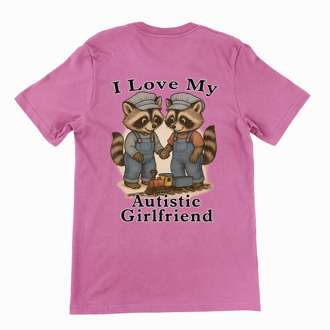 I Love my Autistic Girlfriend T-Shirt (backprint) - Image 2