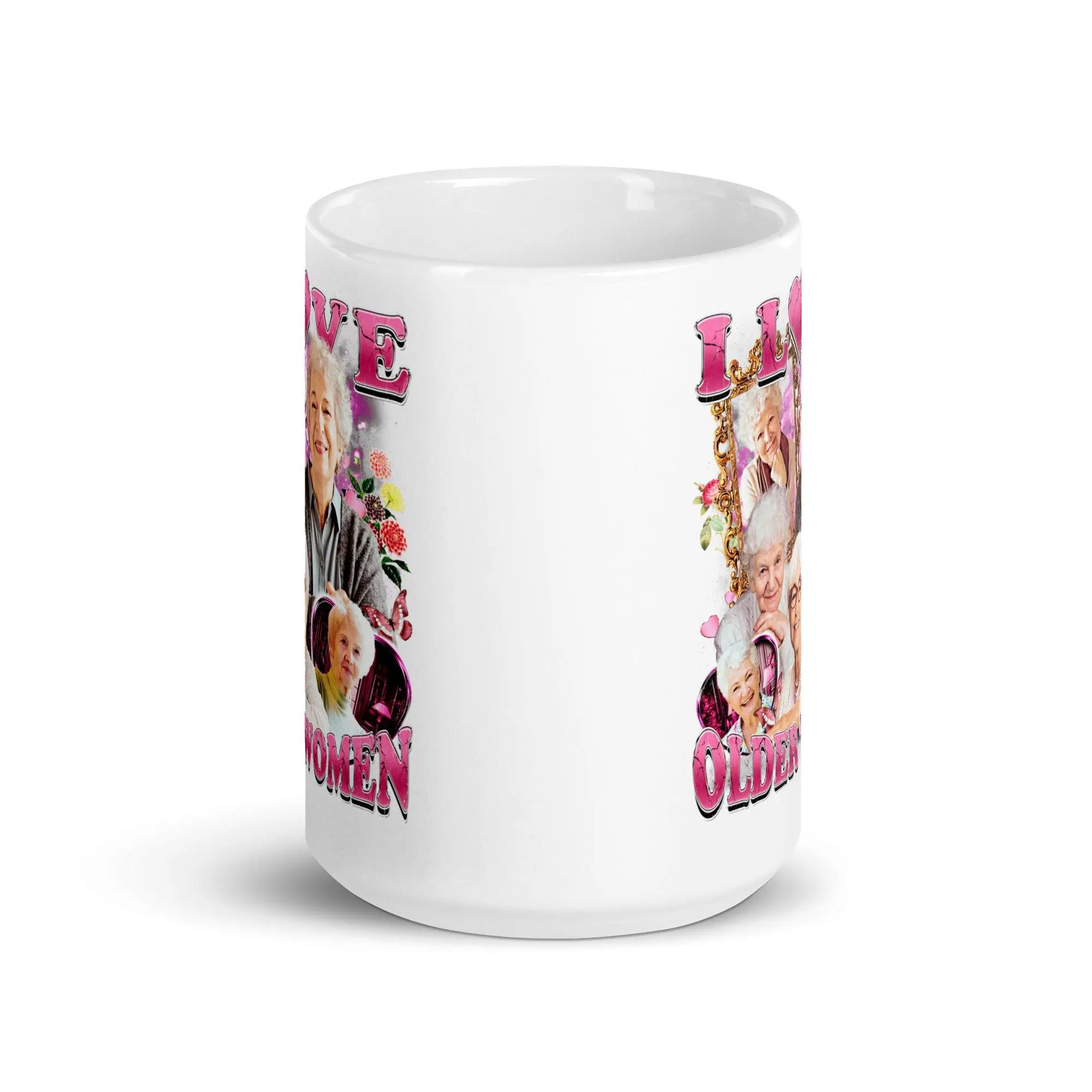 I love Older Women White glossy mug - Image 7