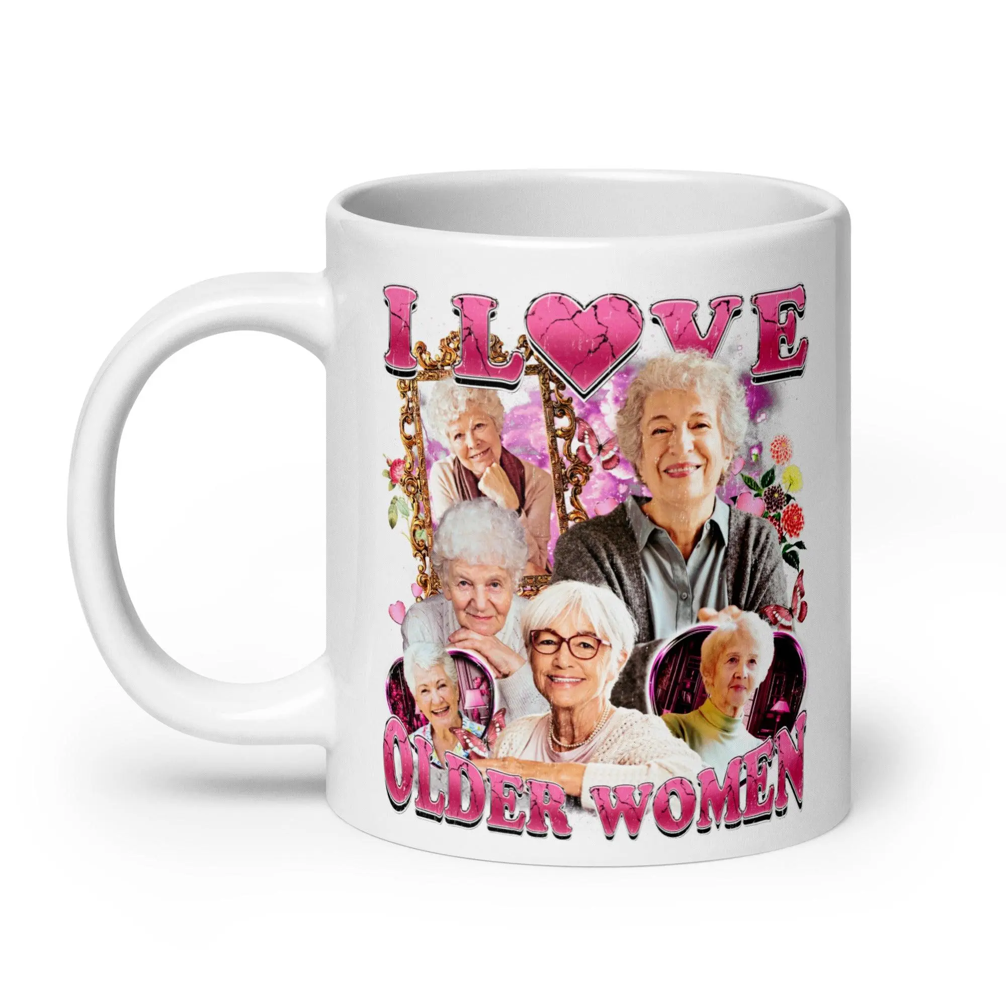 I love Older Women White glossy mug - Image 9