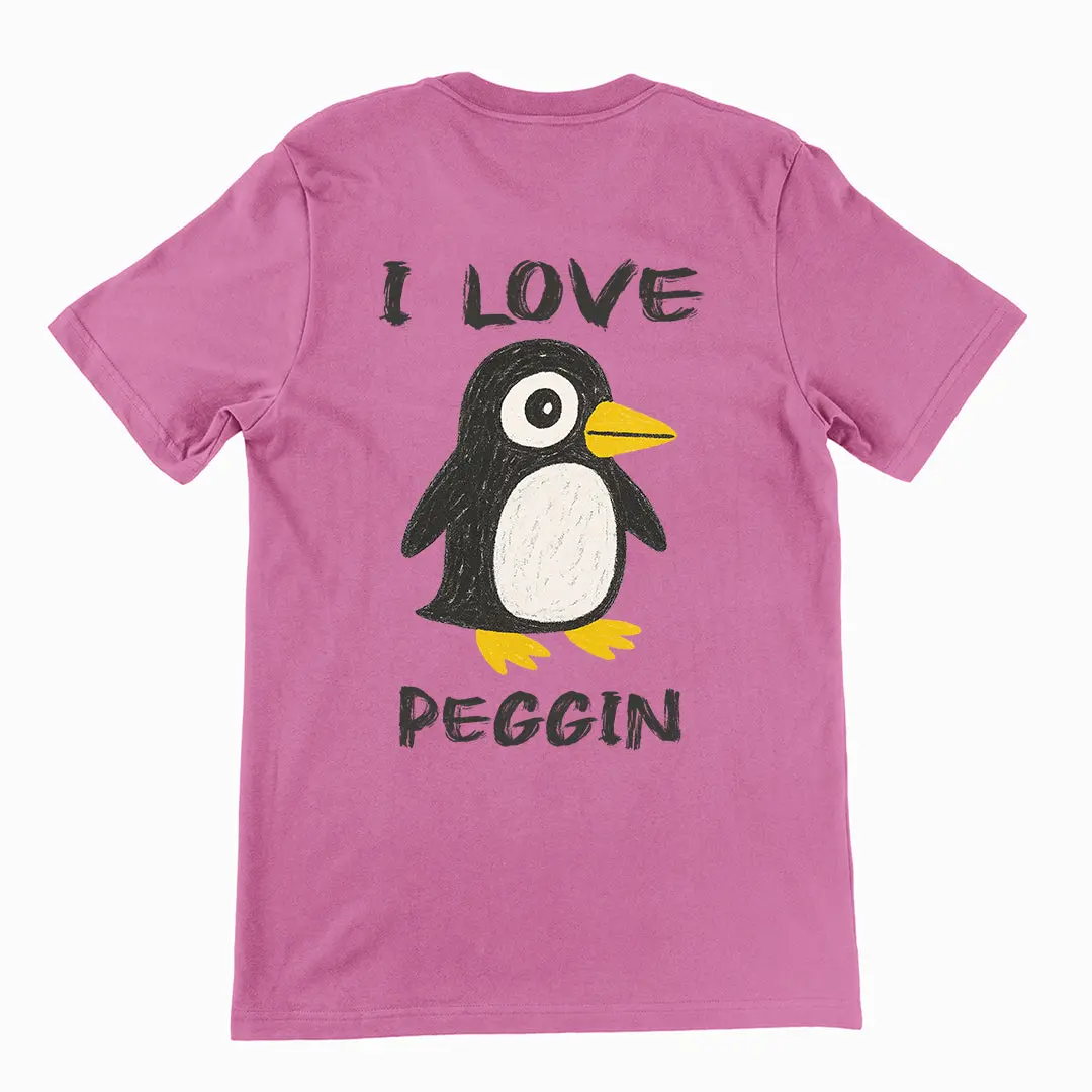 I love Pegging (Penguin) T-Shirt (backprint) - Image 5