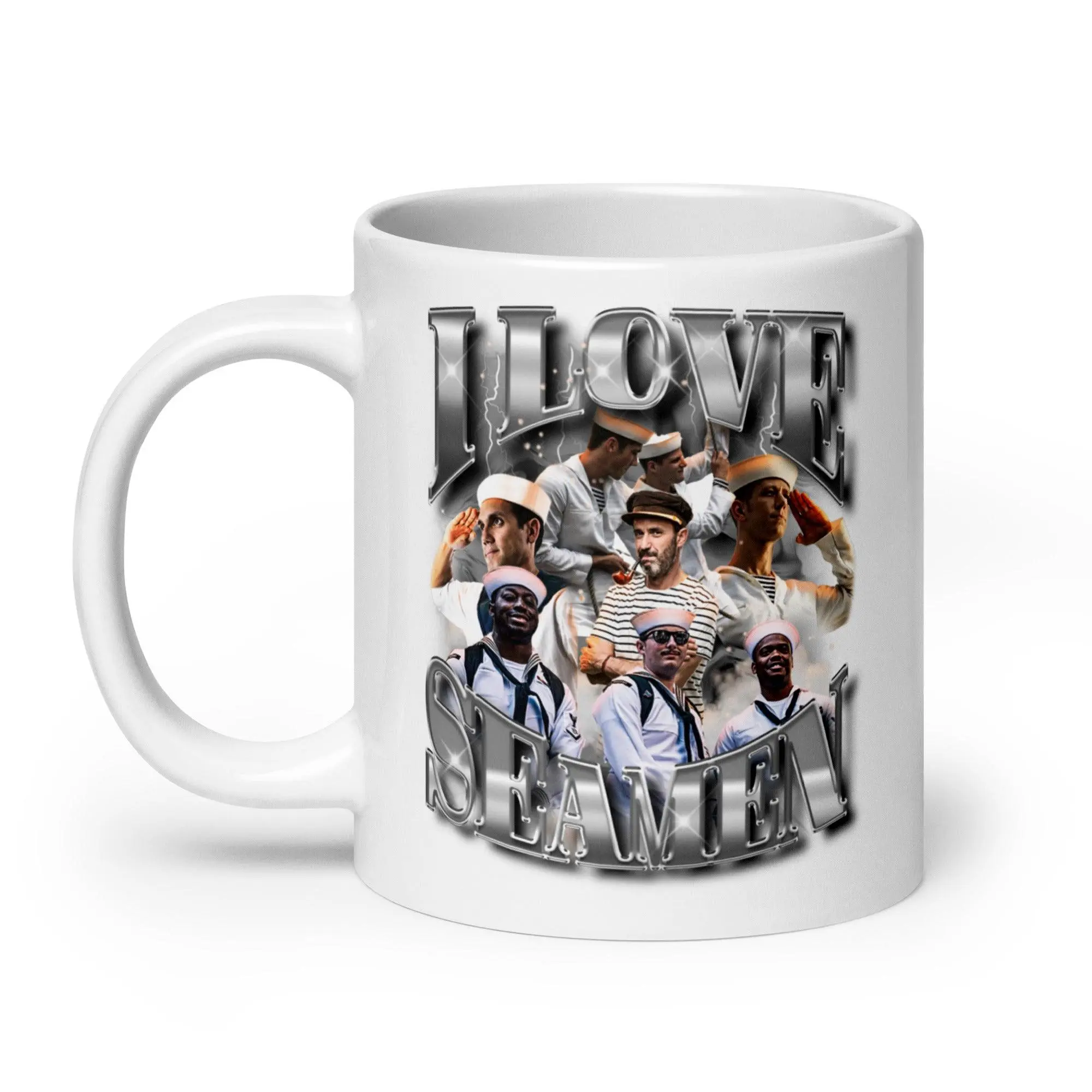 I Love Seamen White glossy mug - Image 9