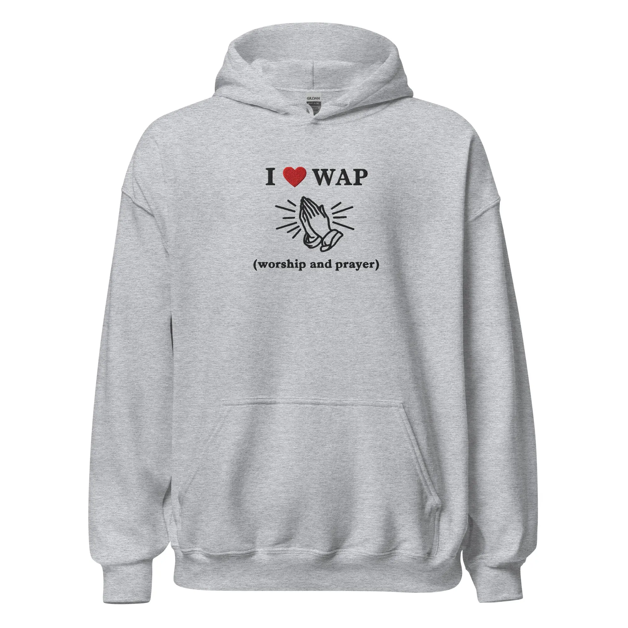 I love WAP (worship and prayer) embroidered Hoodie - Image 2
